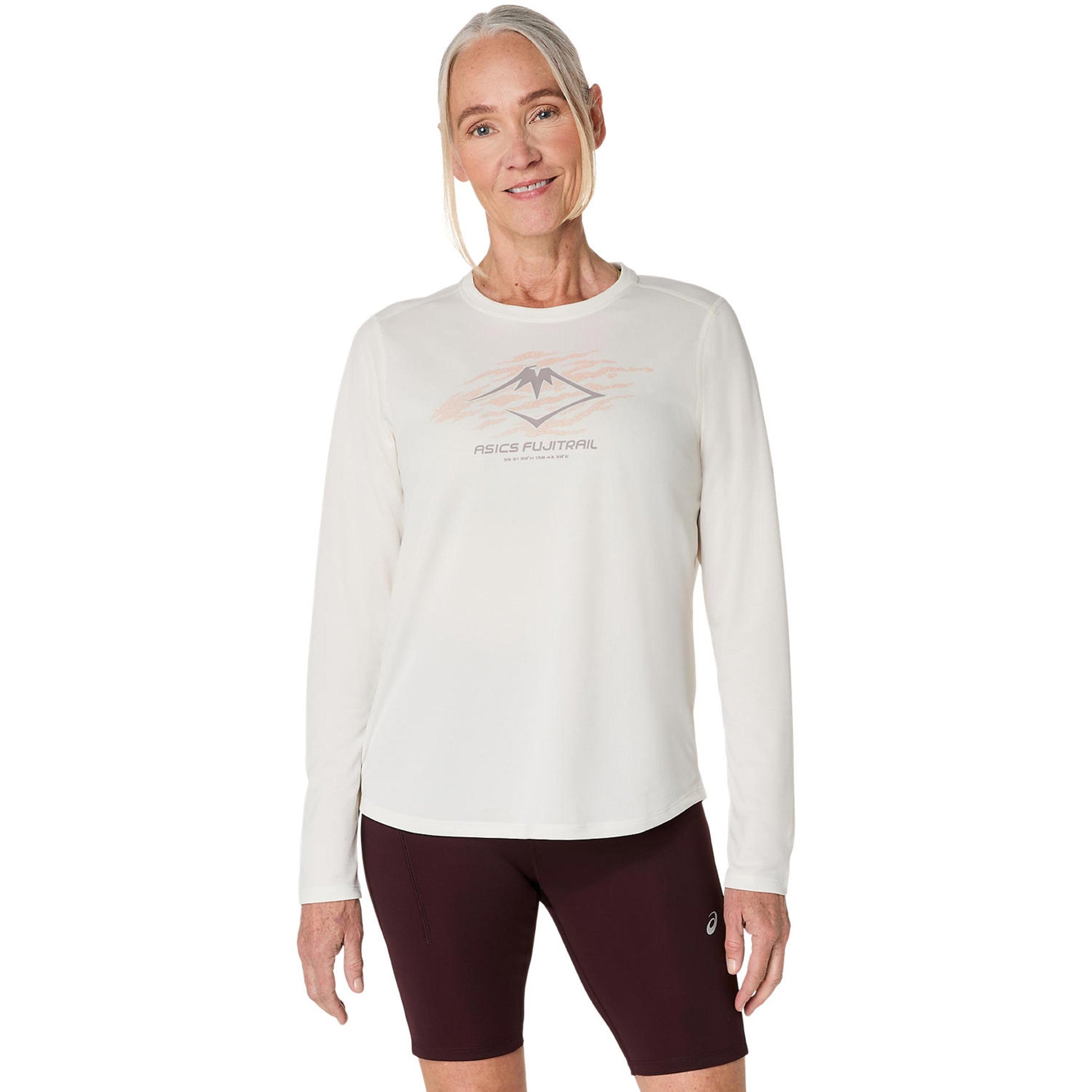 ASICS Fujitrail Logo Camicia Da Corsa Donna-Beige