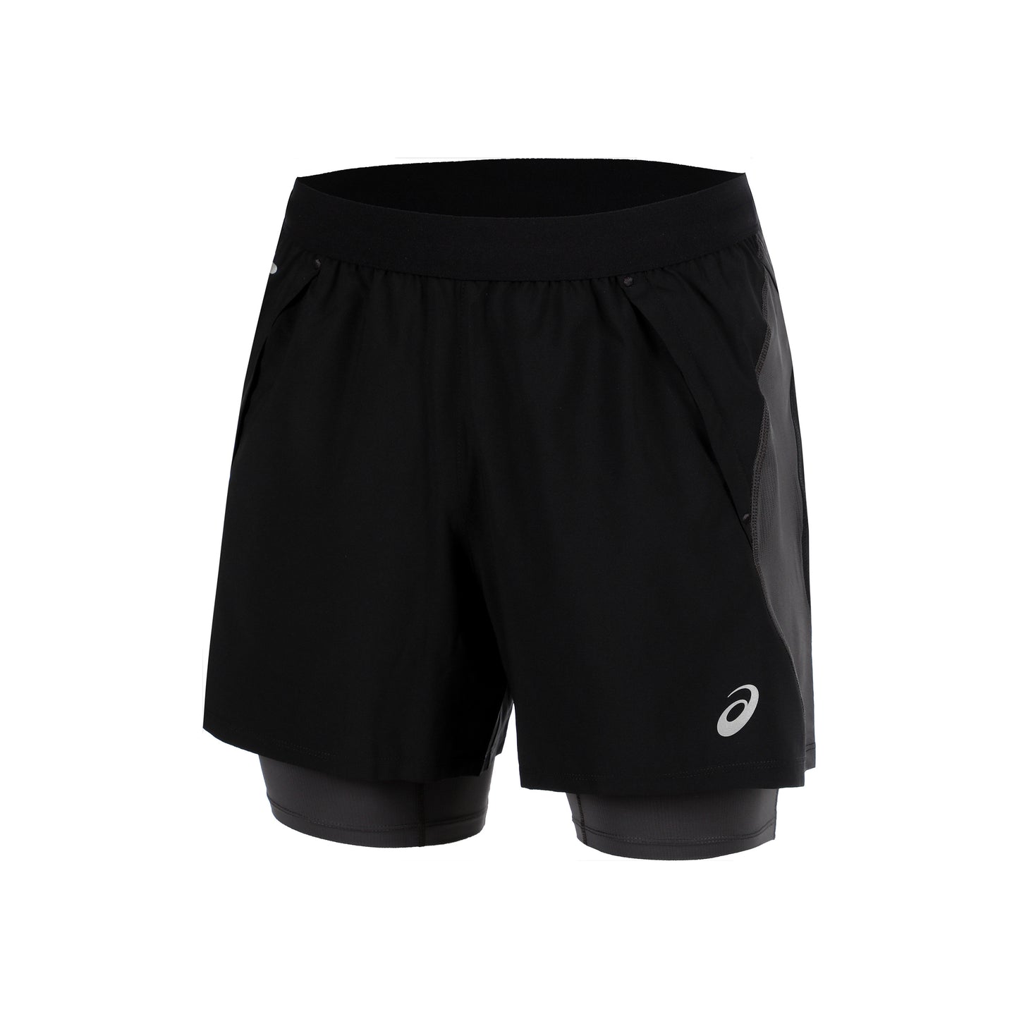 ASICS Road 2in1 5in Pantaloncini da corsa Uomini-nero, grigio scuro