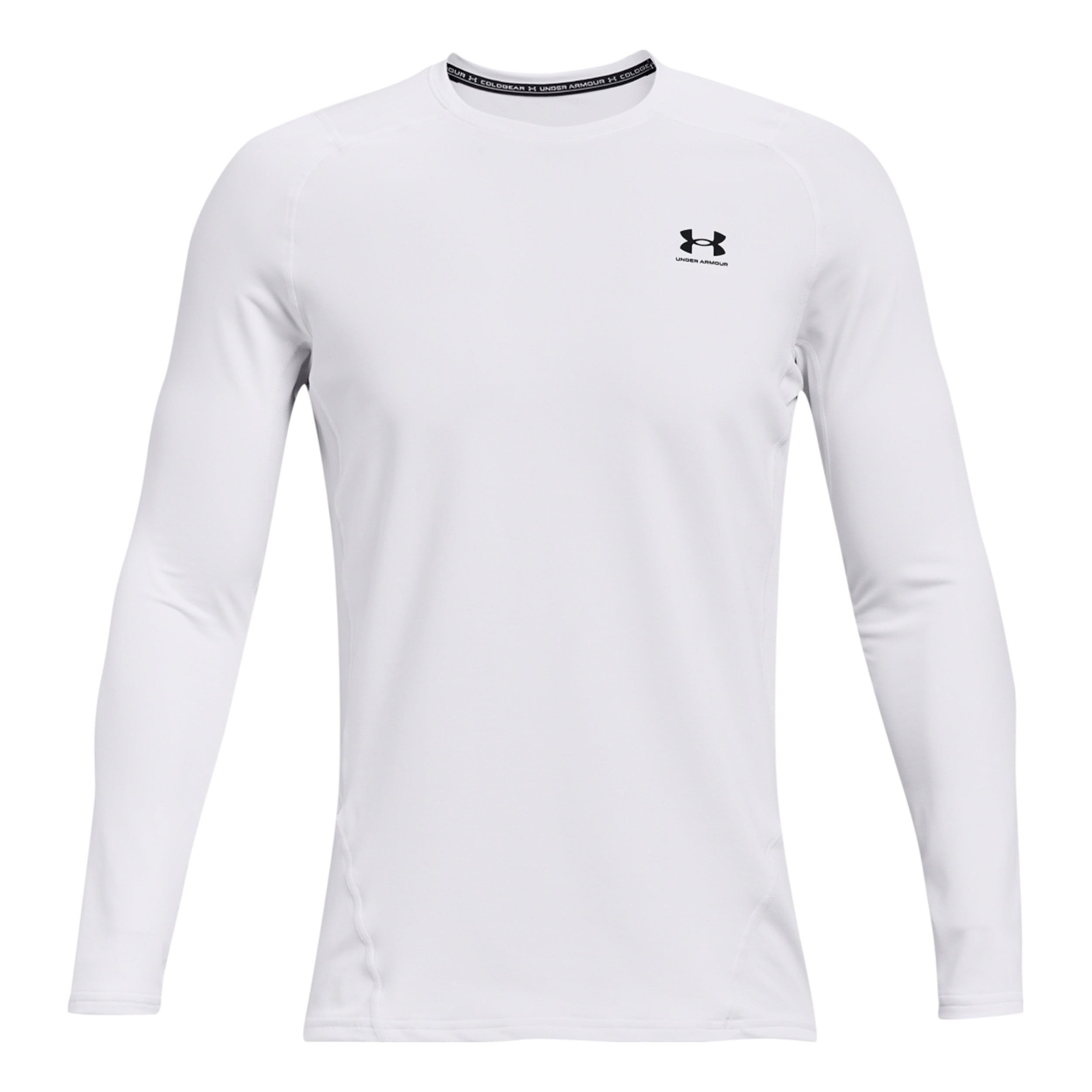 Under Armour Coldgear Fitted Crew Manica lunga Uomini - bianco,