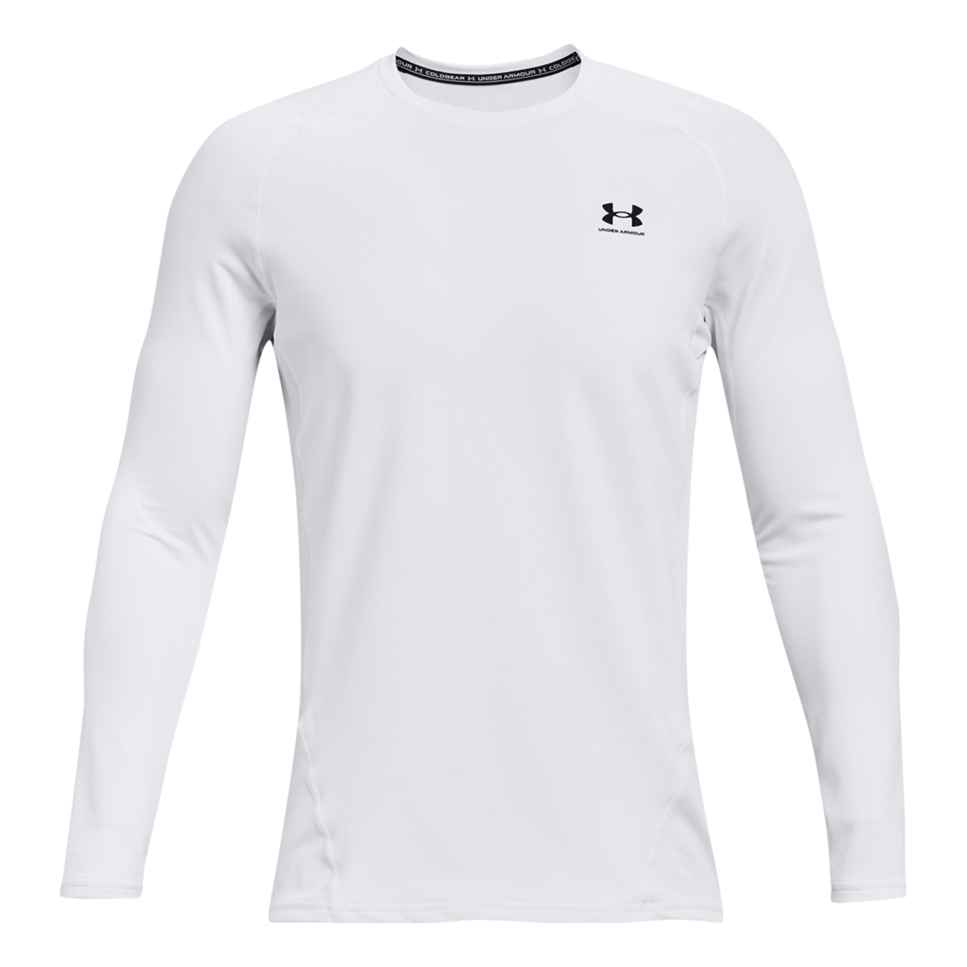 Under Armour Coldgear Fitted Crew Manica lunga Uomini - bianco,