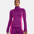 CW Half-Zip Manica lunga Donna - viola, rosa
