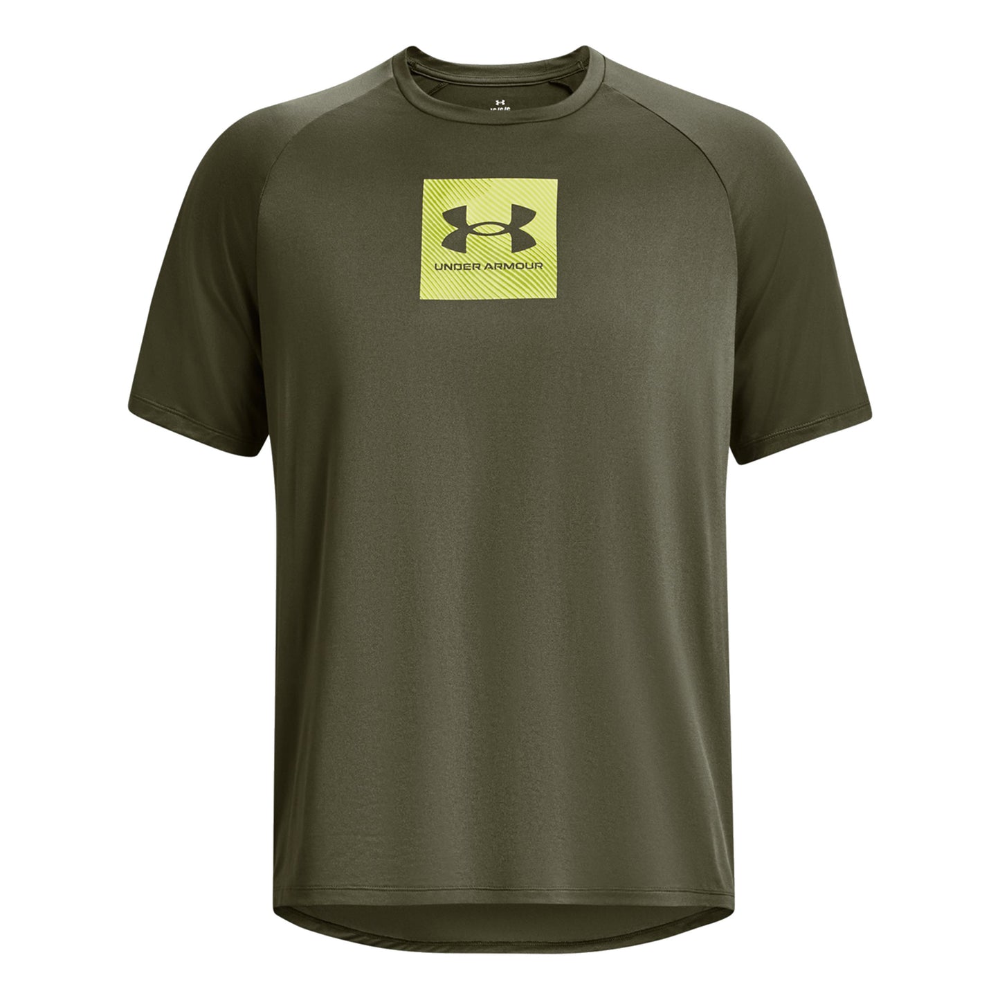 Under Armour Tech printed fill Maglietta Uomini - verde scuro, giallo