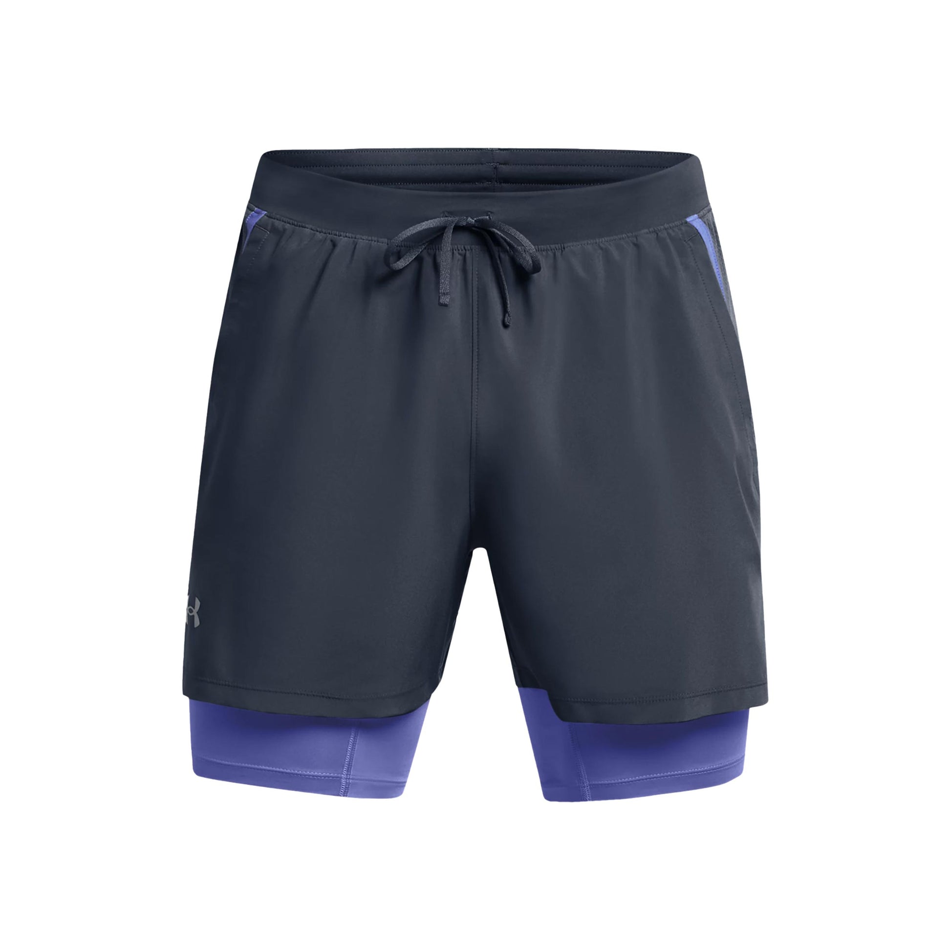 Under Armour Launch 2in1 5in Pantaloncini da corsa Uomini - grigio, lilla