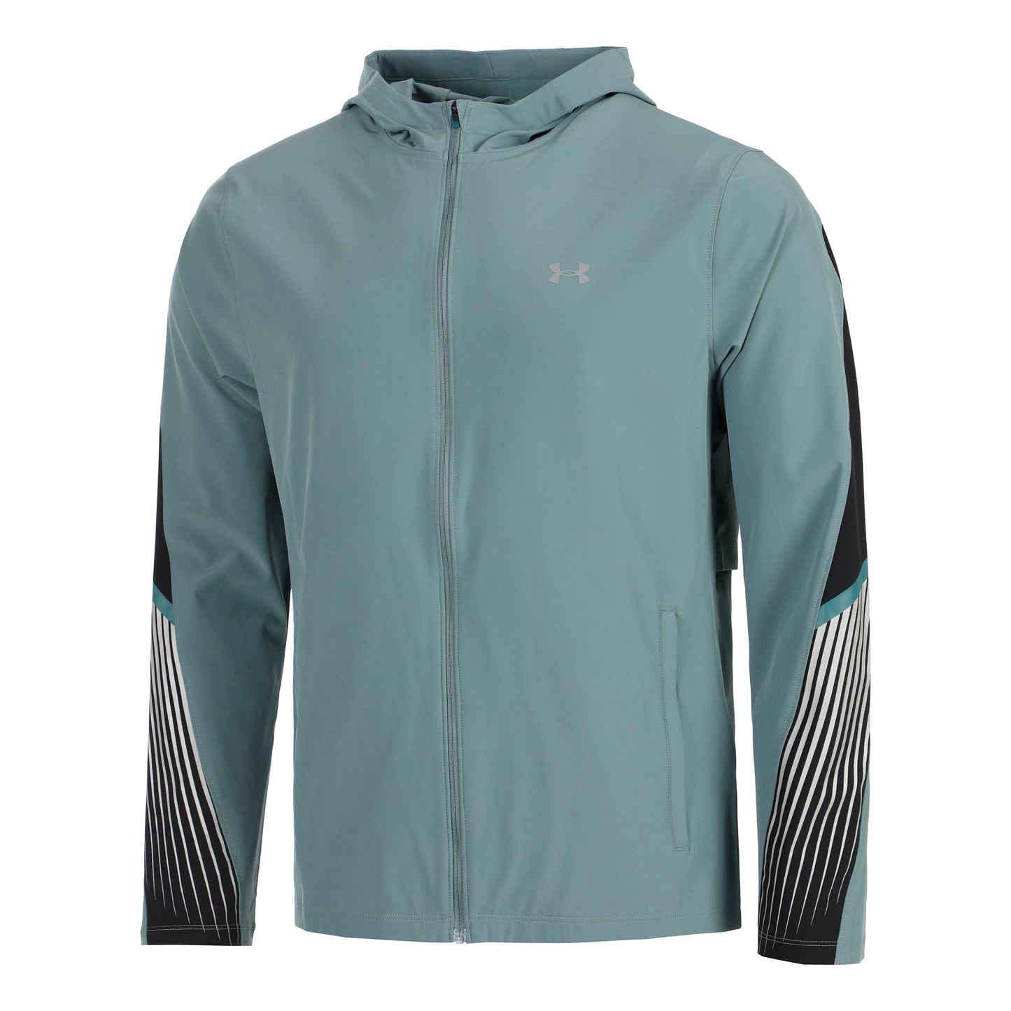 Under Armour Velociti Storm Hooded Giacca Da Corsa Uomini-Grigio-blu,Nero