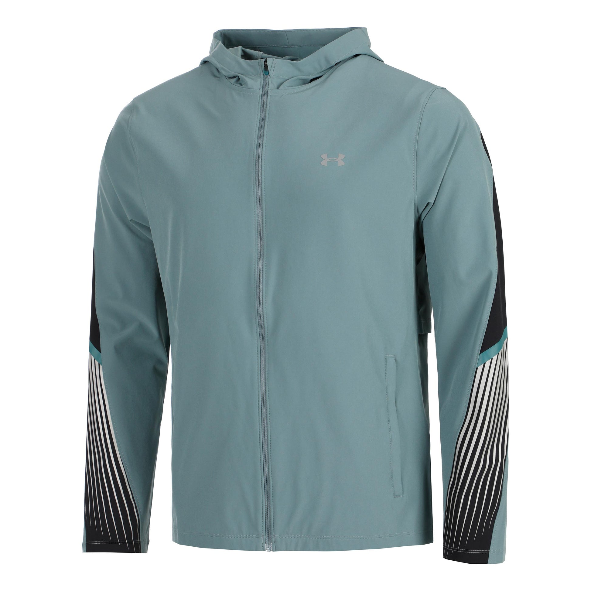 Under Armour Velociti Storm Hooded Giacca Da Corsa Uomini-Grigio-blu,Nero
