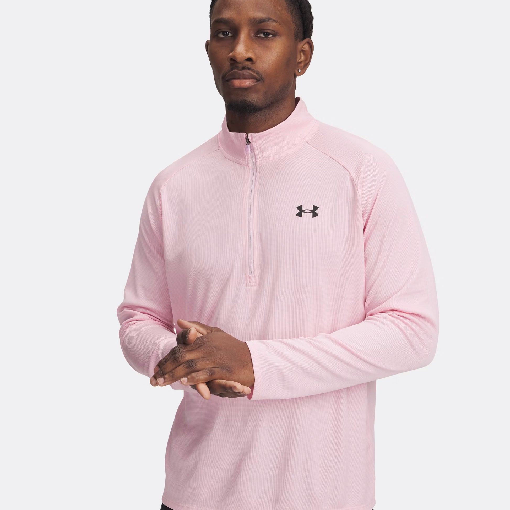 Under Armour Tech Textured Half-Zip Manica Lunga Uomini-Rosa