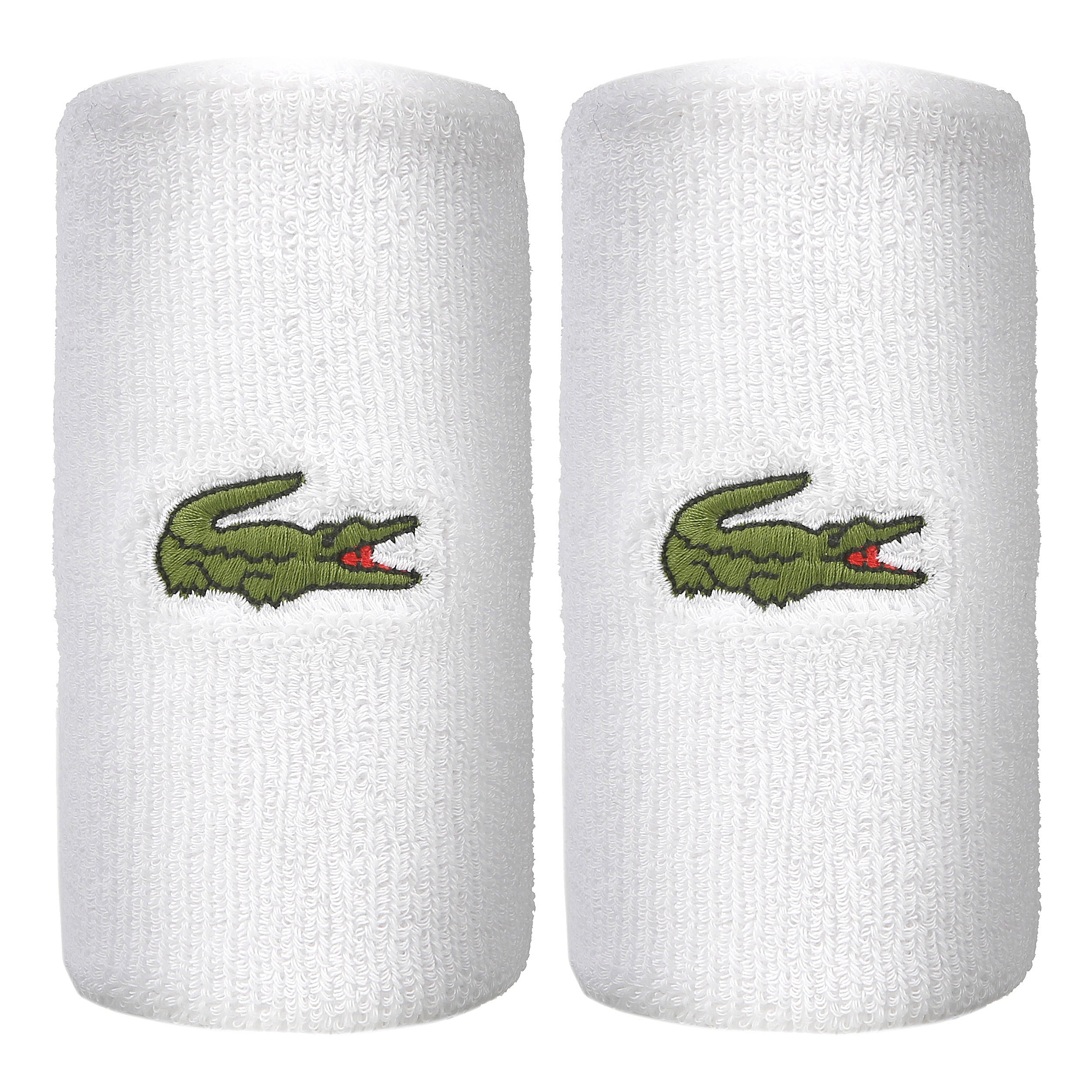 Lacoste Polsino anti sudore Confezione da 2 lungo - bianco, verde
