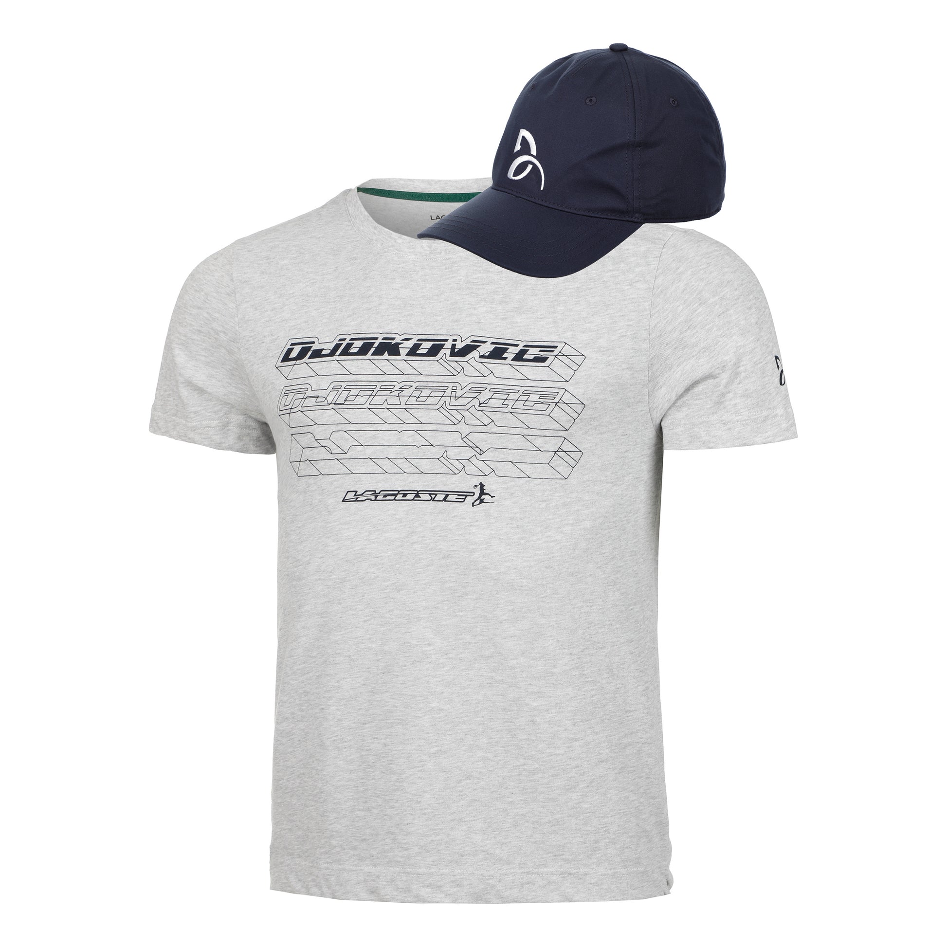 Lacoste Djokovic Cap + Maglietta Uomini - grigio,