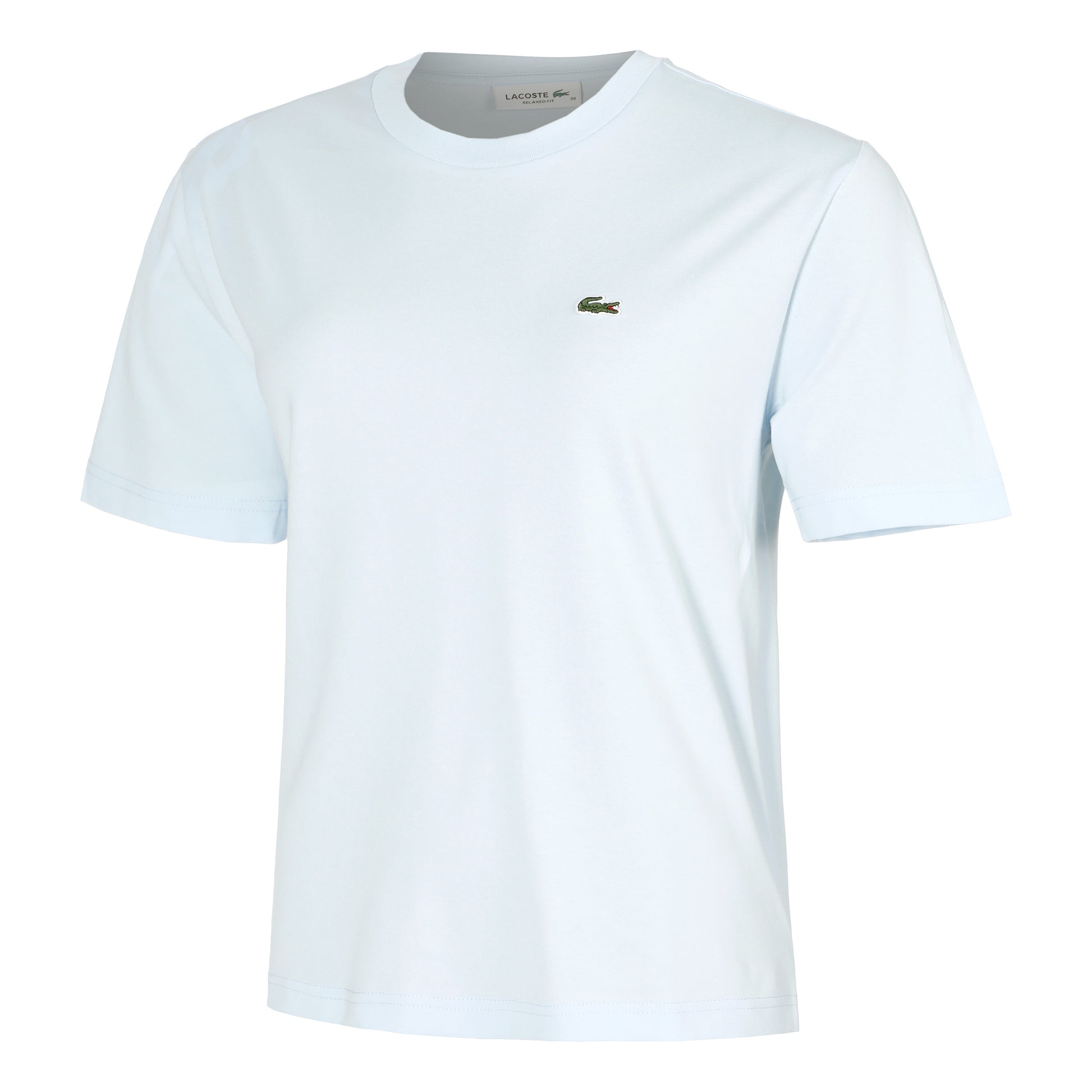 Lacoste Relaxed Fit Plain Soft Maglietta Donna-Blu Chiaro