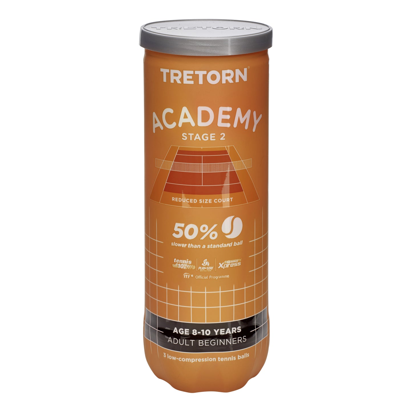 Tretorn Academy Orange (Stage 2) Tubo da 3
