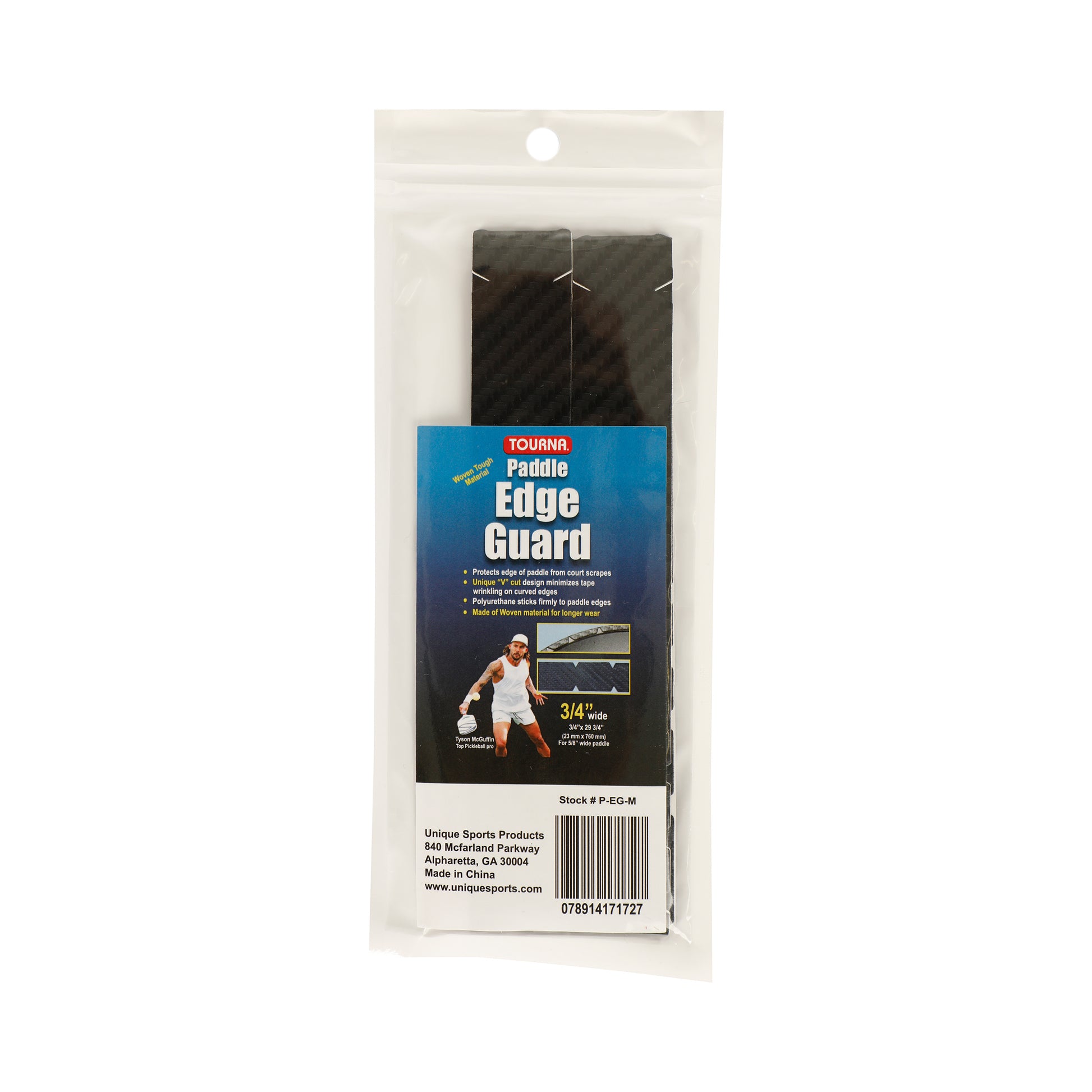 Tourna Padel Edge Guard Wooven 16mm Nastro Di Protezione Del Telaio Per Pickleball-Nero