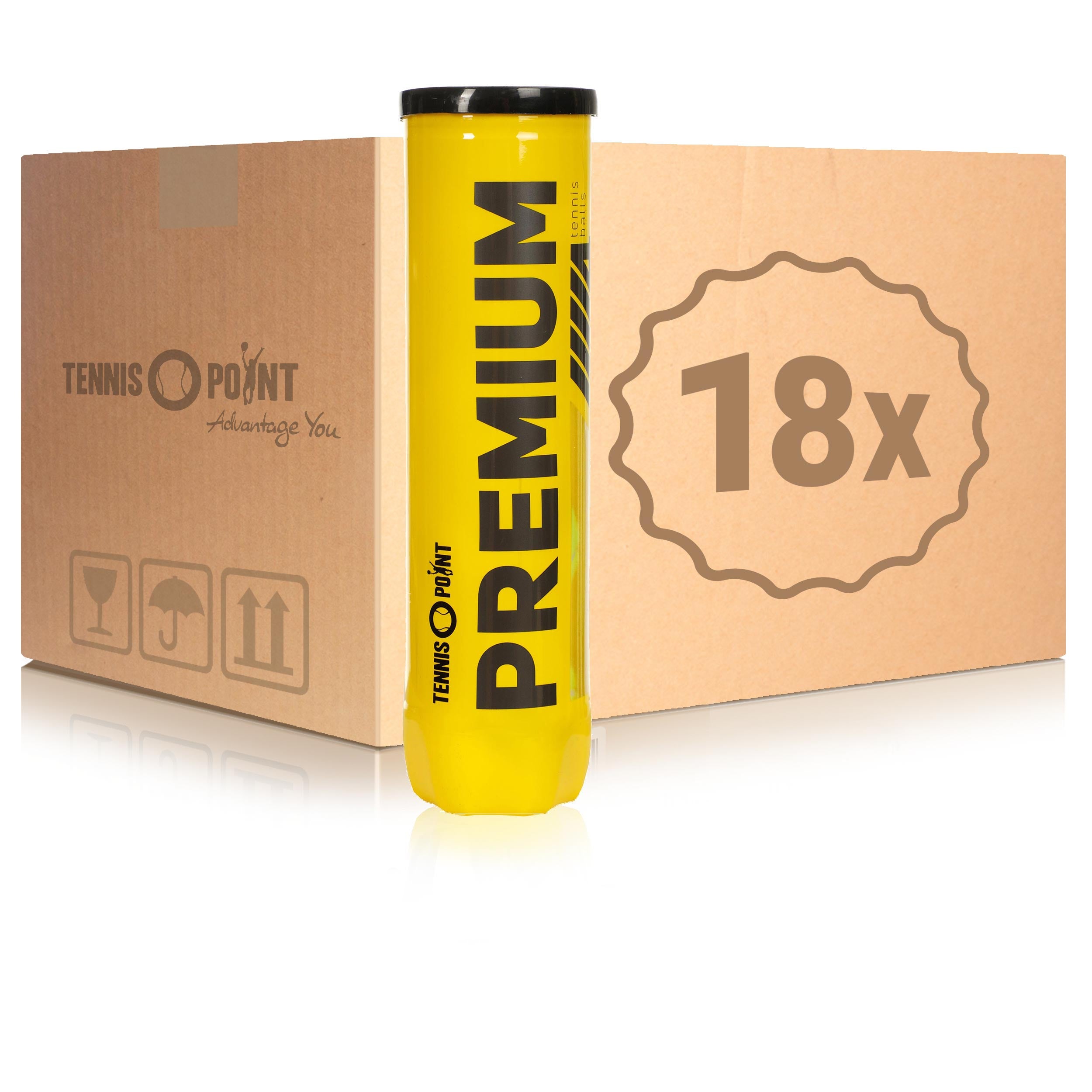 Tennis-Point 18 tubi da 4 Premium Nel cartone