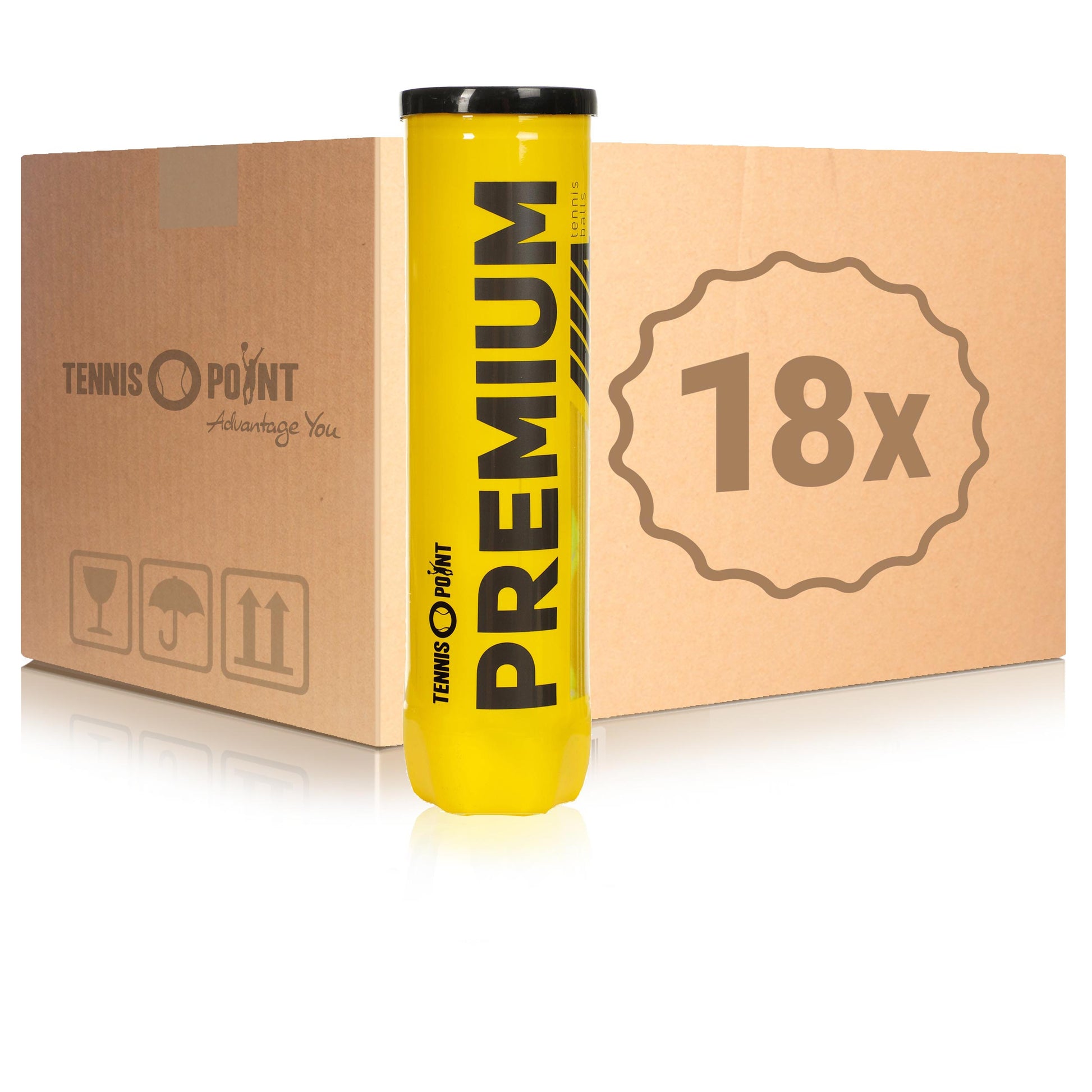 Tennis-Point 18 tubi da 4 Premium Nel cartone
