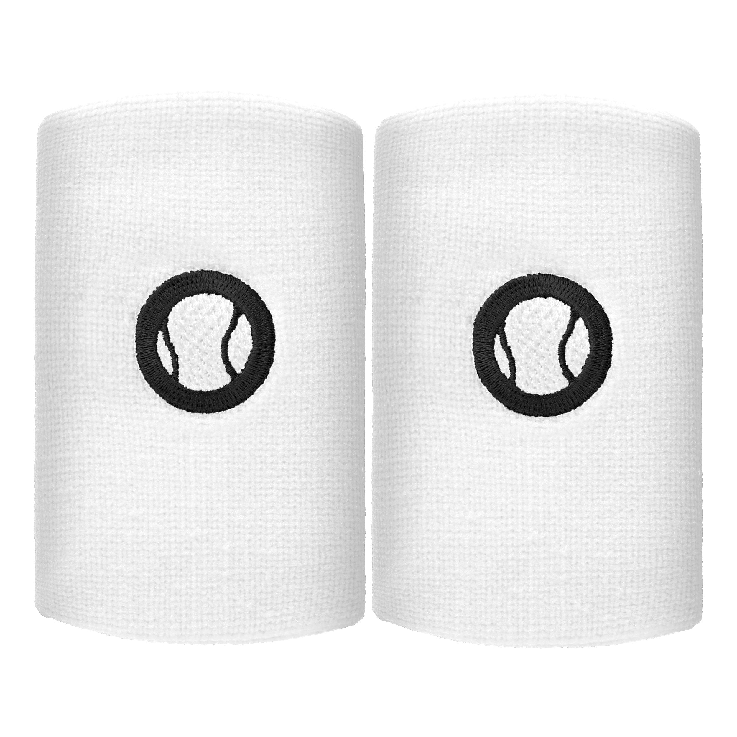 Tennis-Point Long Polsino anti sudore Confezione da 2 Unisex - bianco,