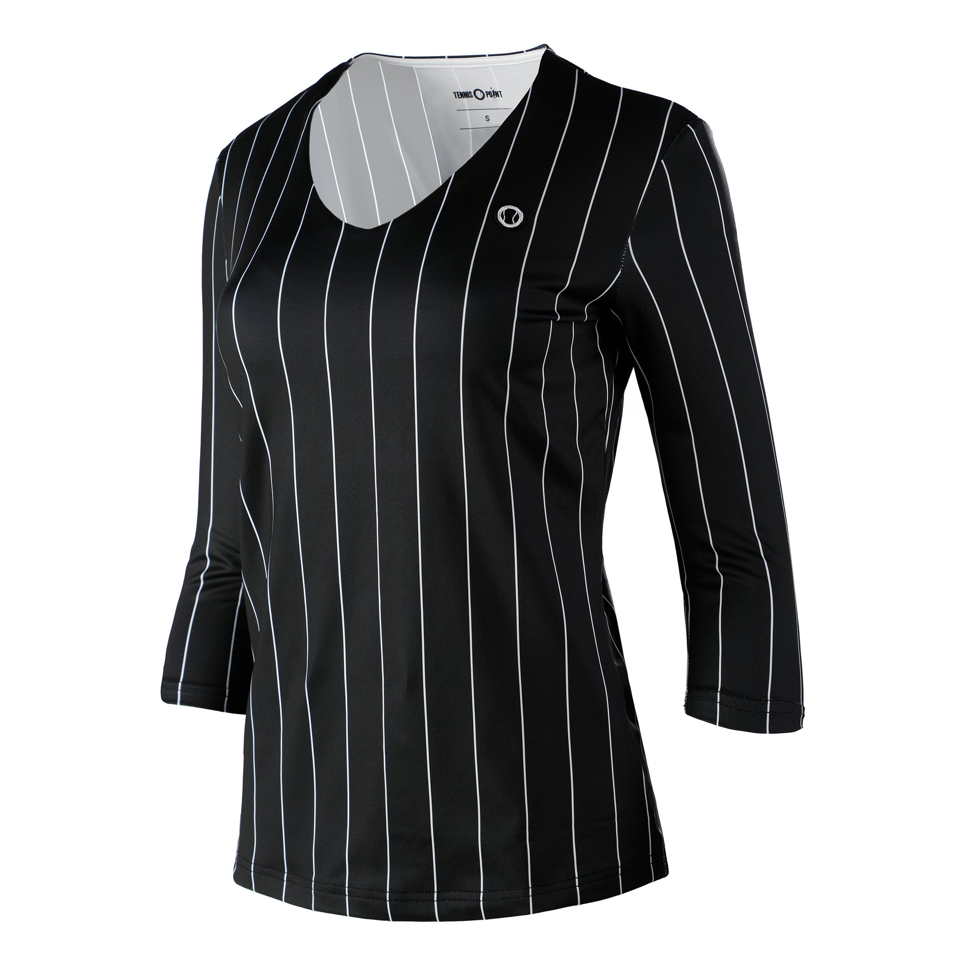 Tennis-Point Stripes Manica Lunga Edizione Speciale Donna-Nero,Bianco