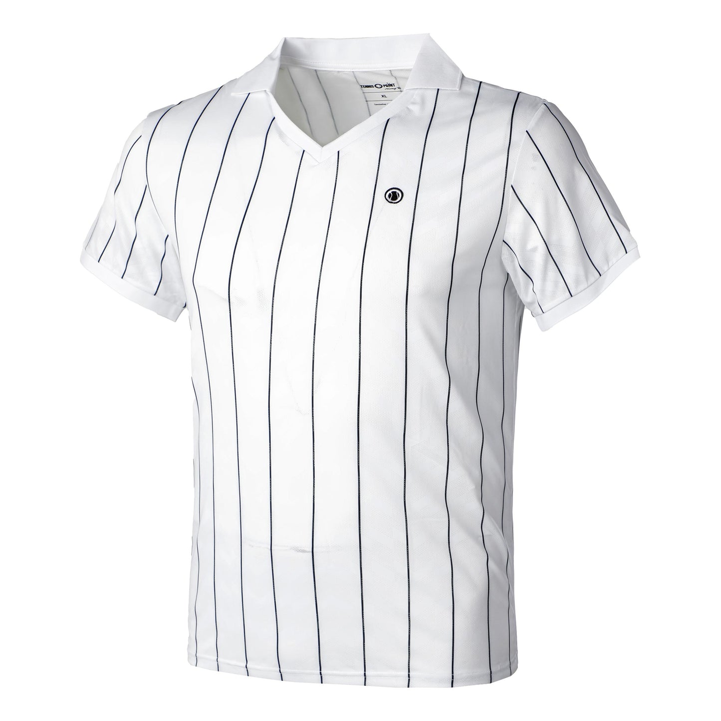 Tennis-Point Stripes Polo Uomini - bianco, nero