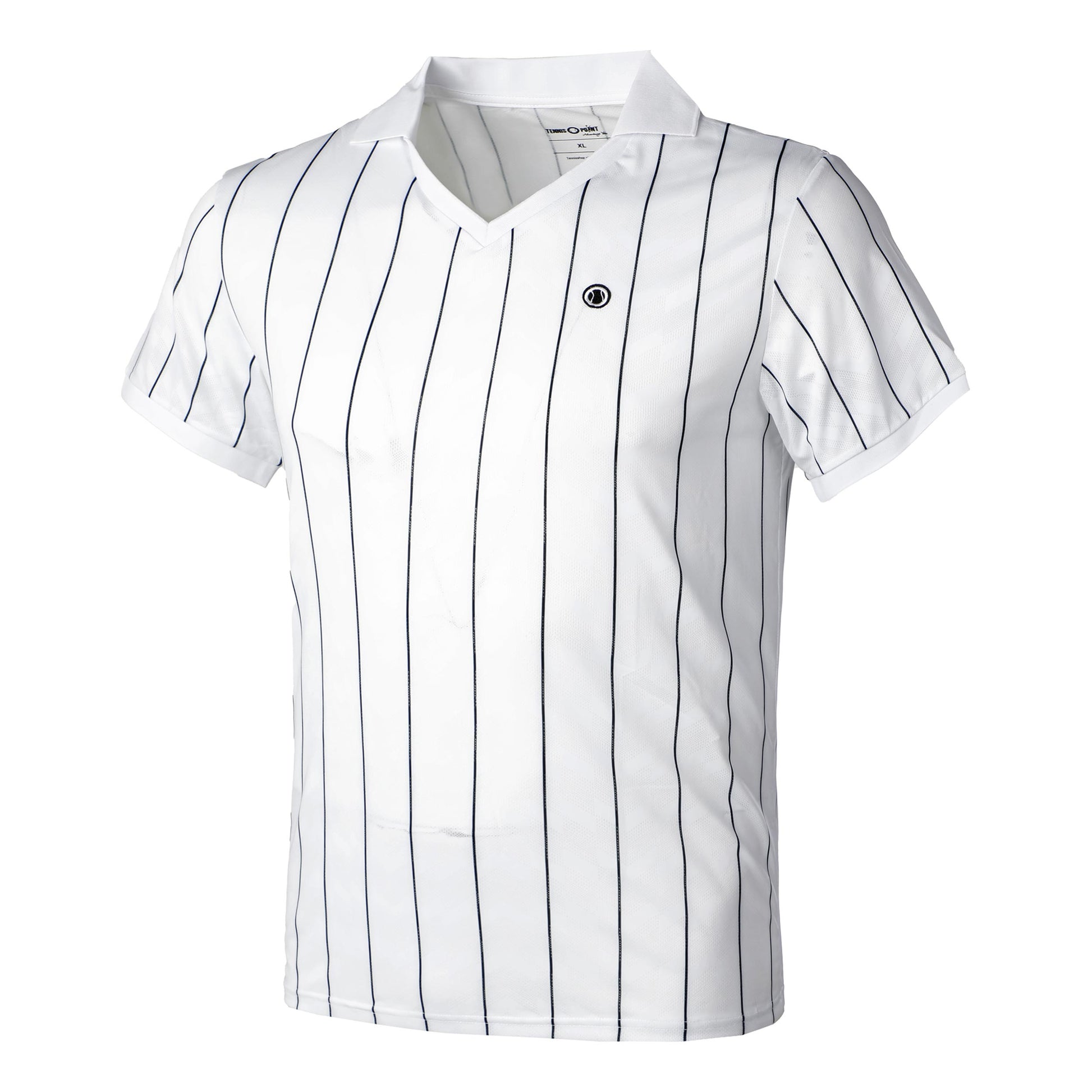 Tennis-Point Stripes Polo Uomini - bianco, nero