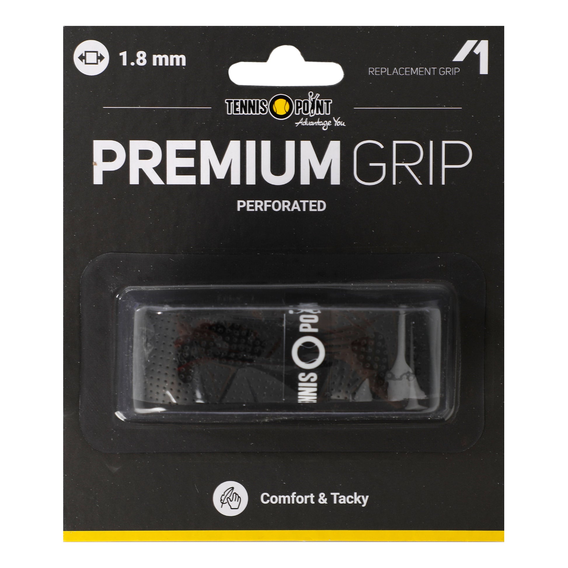 Tennis-Point Premium Grip Perforated Confezione Da 1-Nero