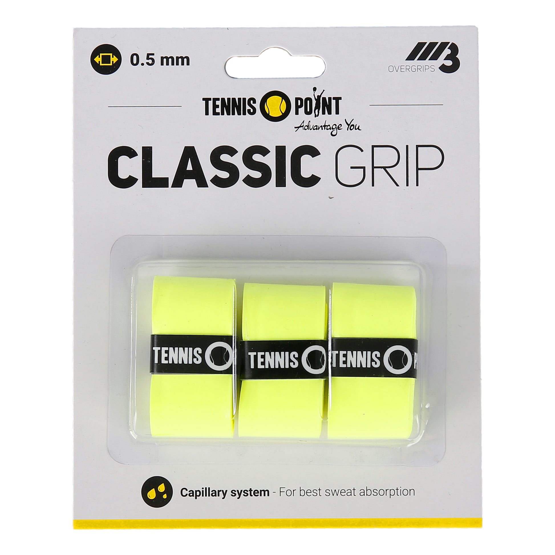 Tennis-Point Classic Grip Confezione da 3 - giallo