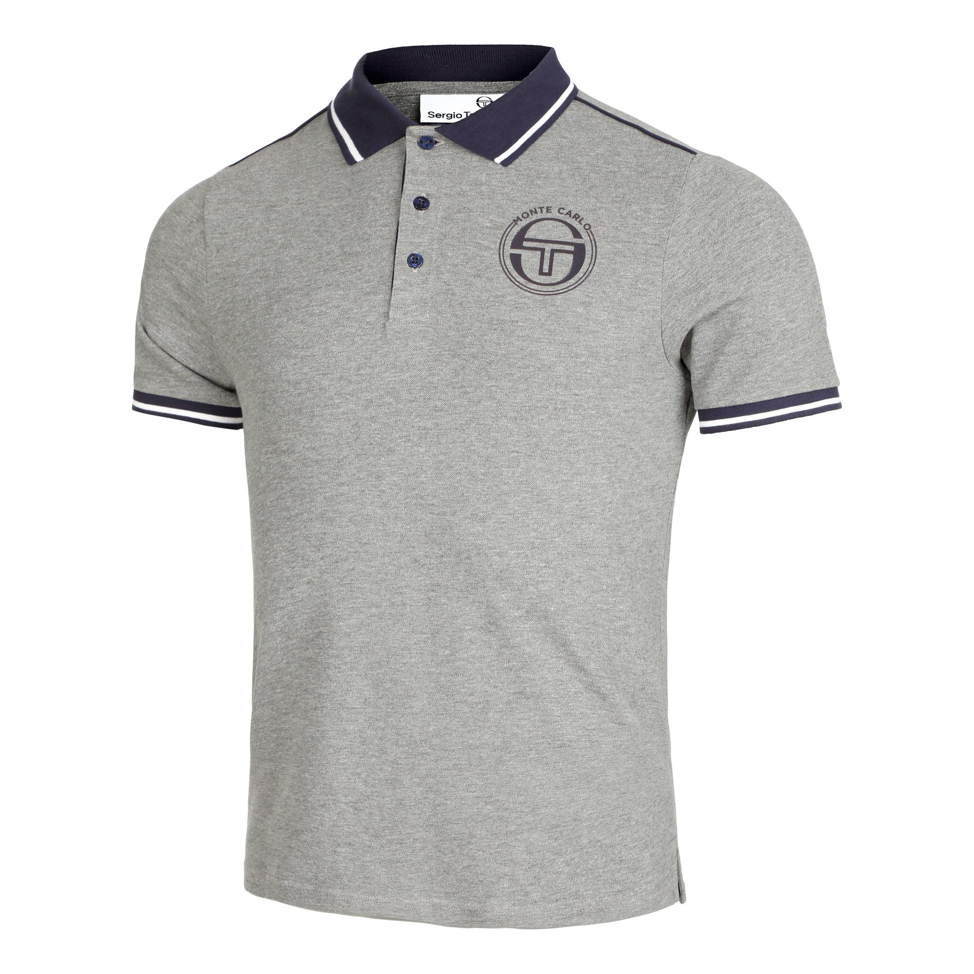 Sergio Tacchini Ranking Staff Polo Uomini - grigio scuro, blu scuro