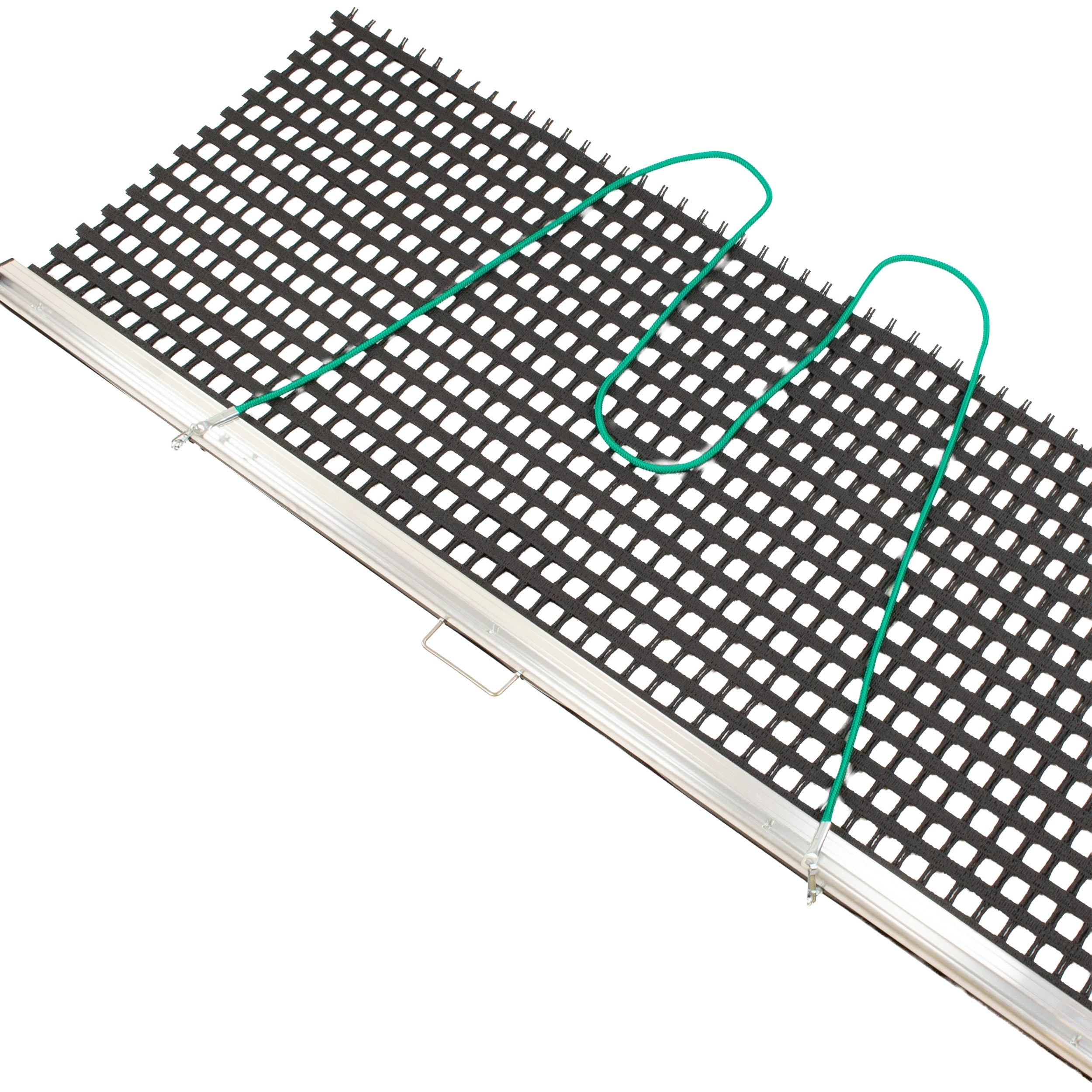 Tegra Schleppnetz mit Alu-Profil doppellagig schweres Gewebe 1,96m x 0,75 m Rete livellatrice Con profilo in alluminio, Doppio strato - argento