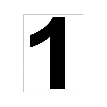 Tegra Platzziffer 1 Schild-Bianco,Nero