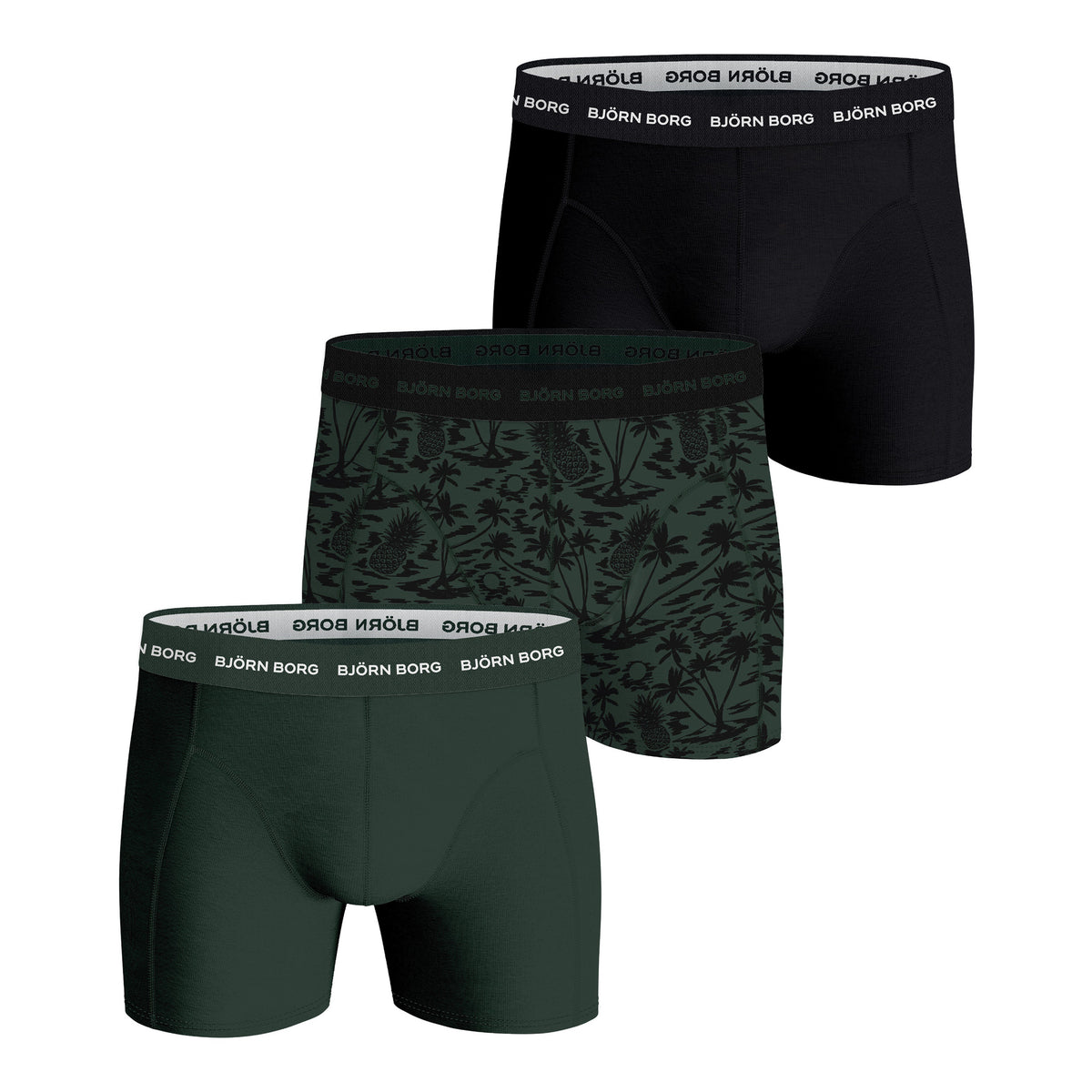 Björn Borg Cotton Stretch Trunk Boxer Confezione da 3 Uomini - multicolore,