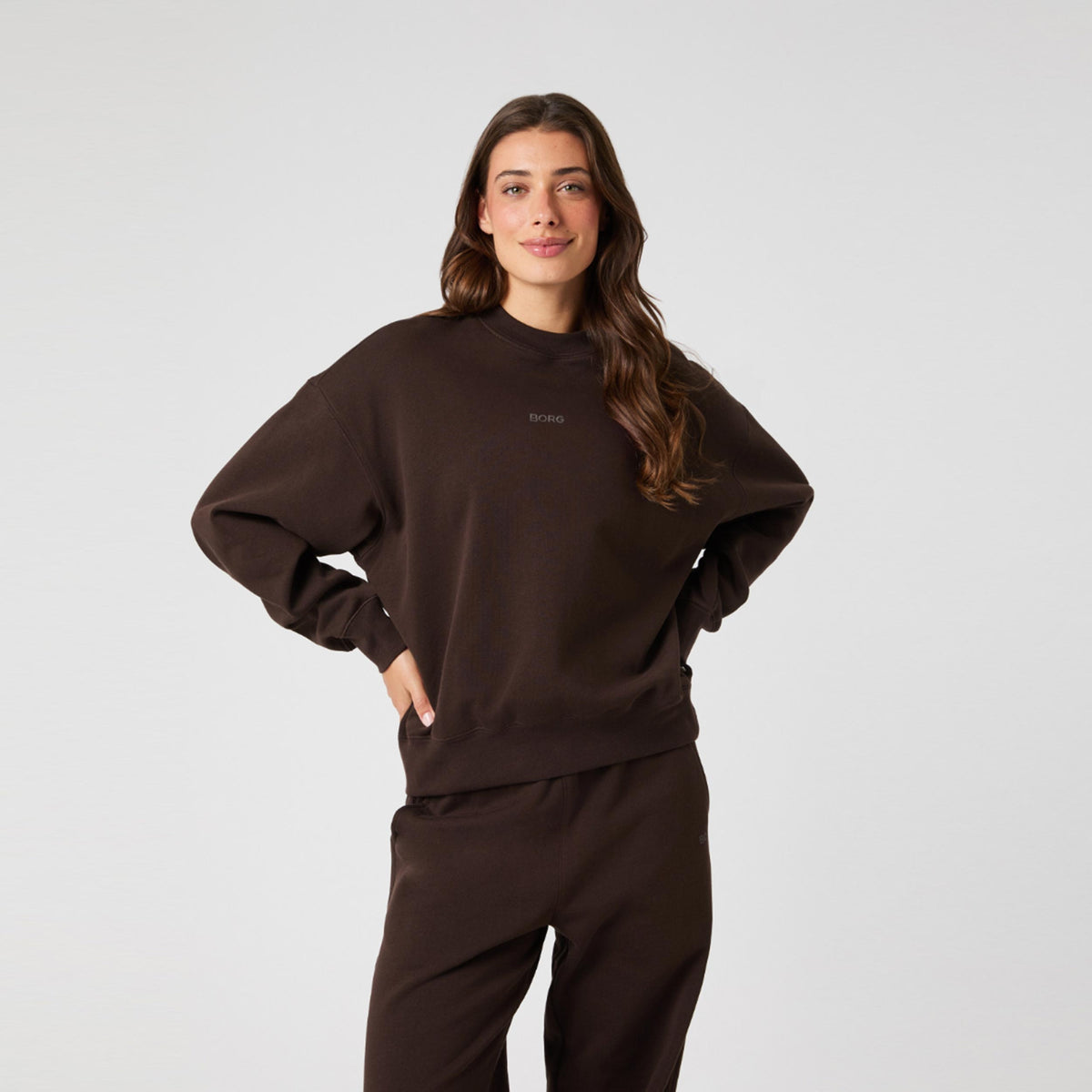 Björn Borg Studio Oversized Felpa Donna-Marrone