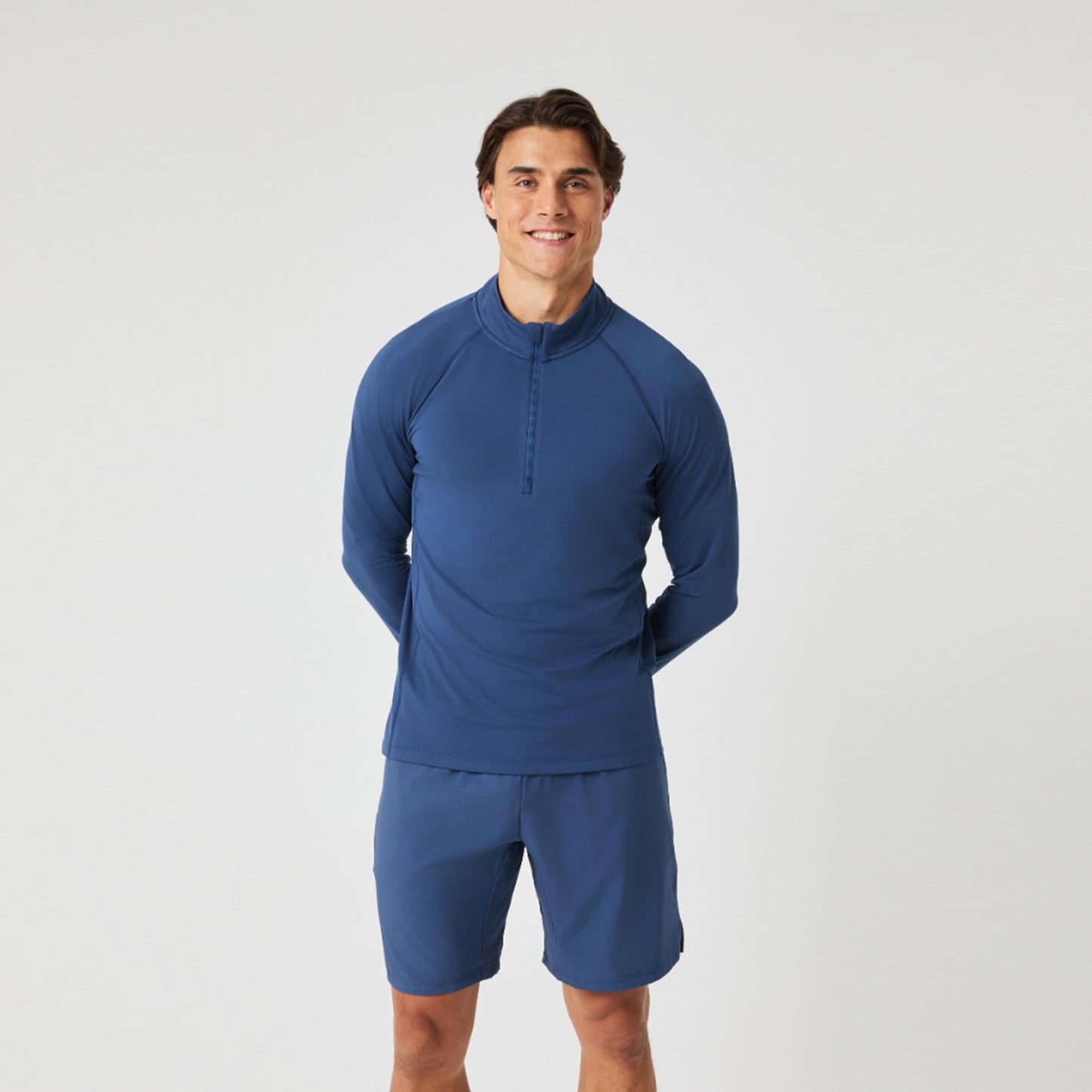 Björn Borg Midlayer Half Zip Manica lunga Uomini - blu scuro