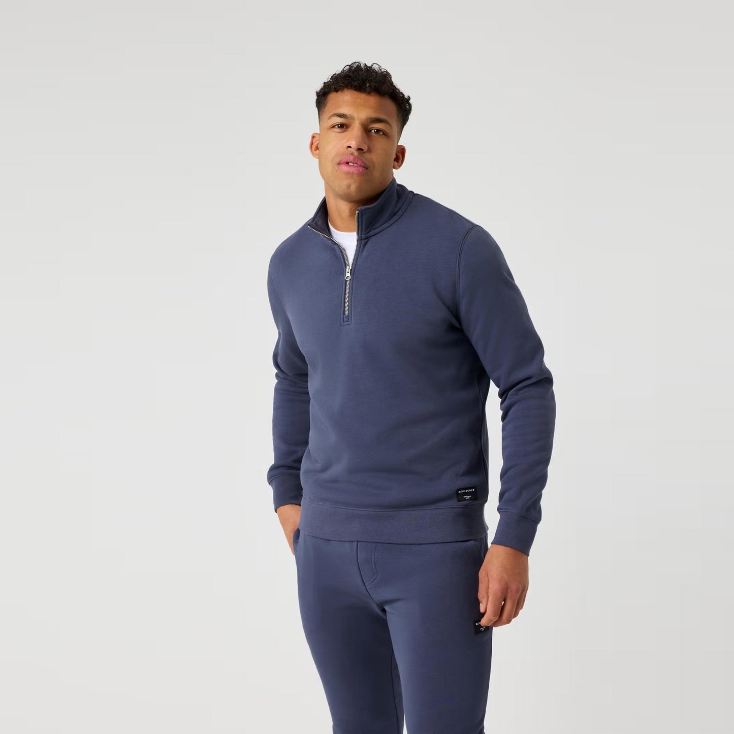 Björn Borg Centre Half Zip Felpa Uomini - grigio-blu