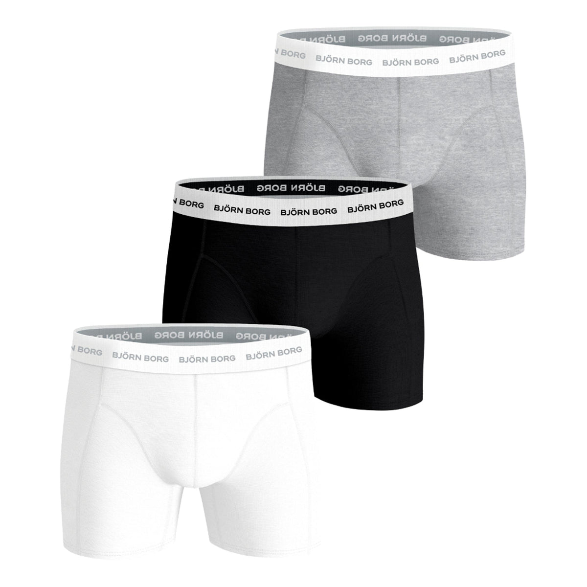 Björn Borg Cotton Stretch Boxer Confezione da 3 Uomini - nero, multicolore