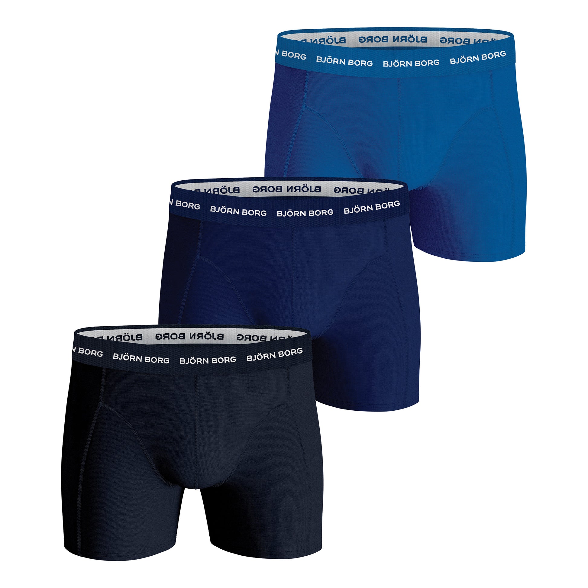 Björn Borg Cotton Stretch Boxer Confezione da 3 Uomini - blu scuro