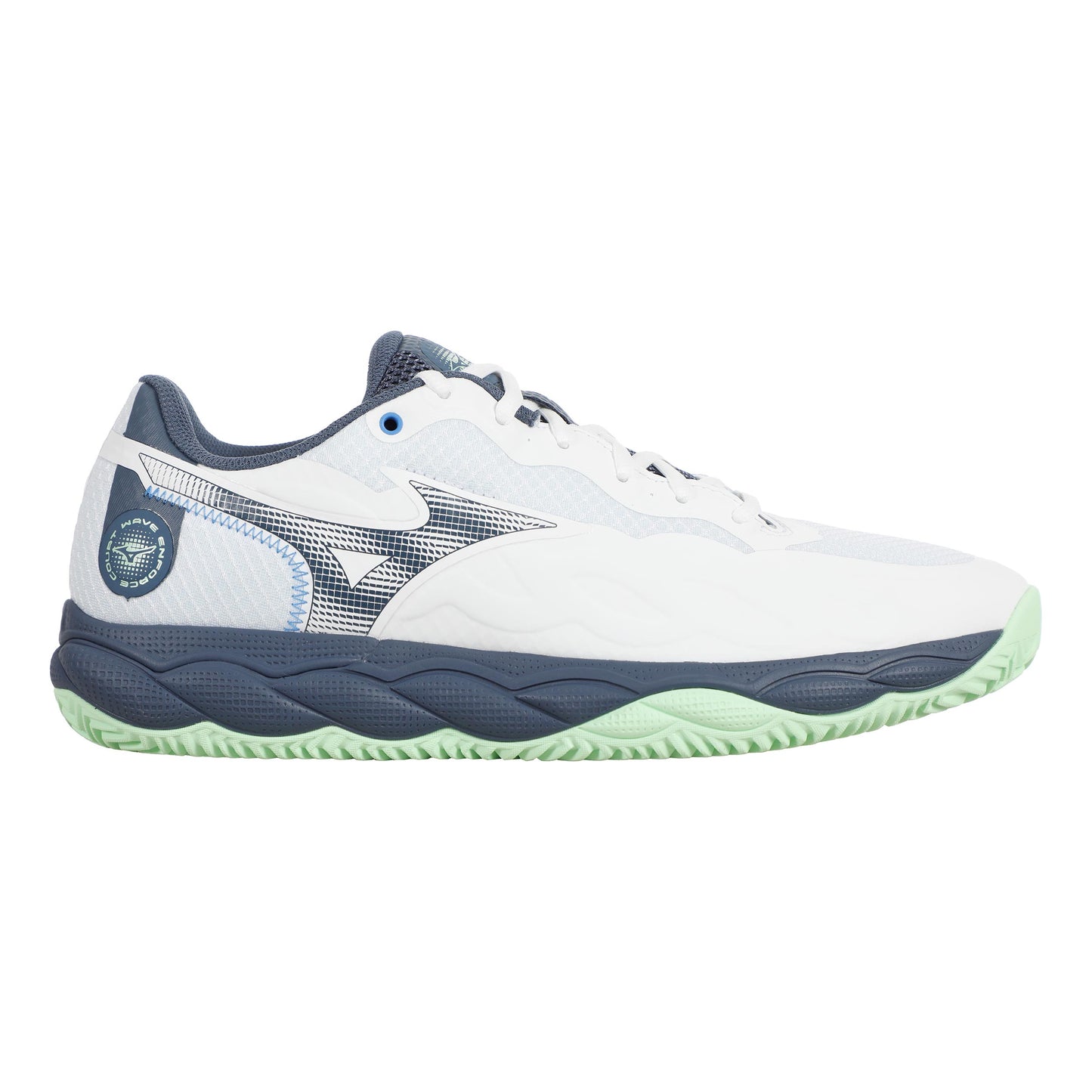 Mizuno Wave Enforce Court Scarpa Per Terra Rossa Uomini-Bianco,Grigio-blu