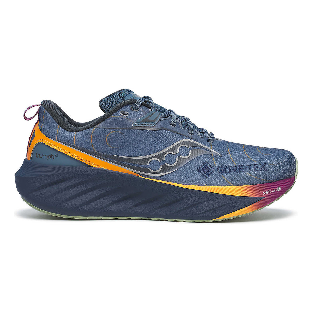 Saucony Triumph 22 Gtx Scarpe neutrali Uomini - grigio-blu, arancione
