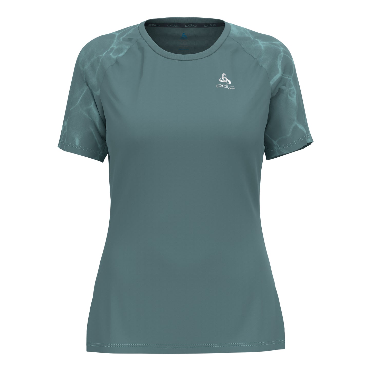 Odlo Essential Print Crew Neck Camicia da corsa Donna - grigio-blu,