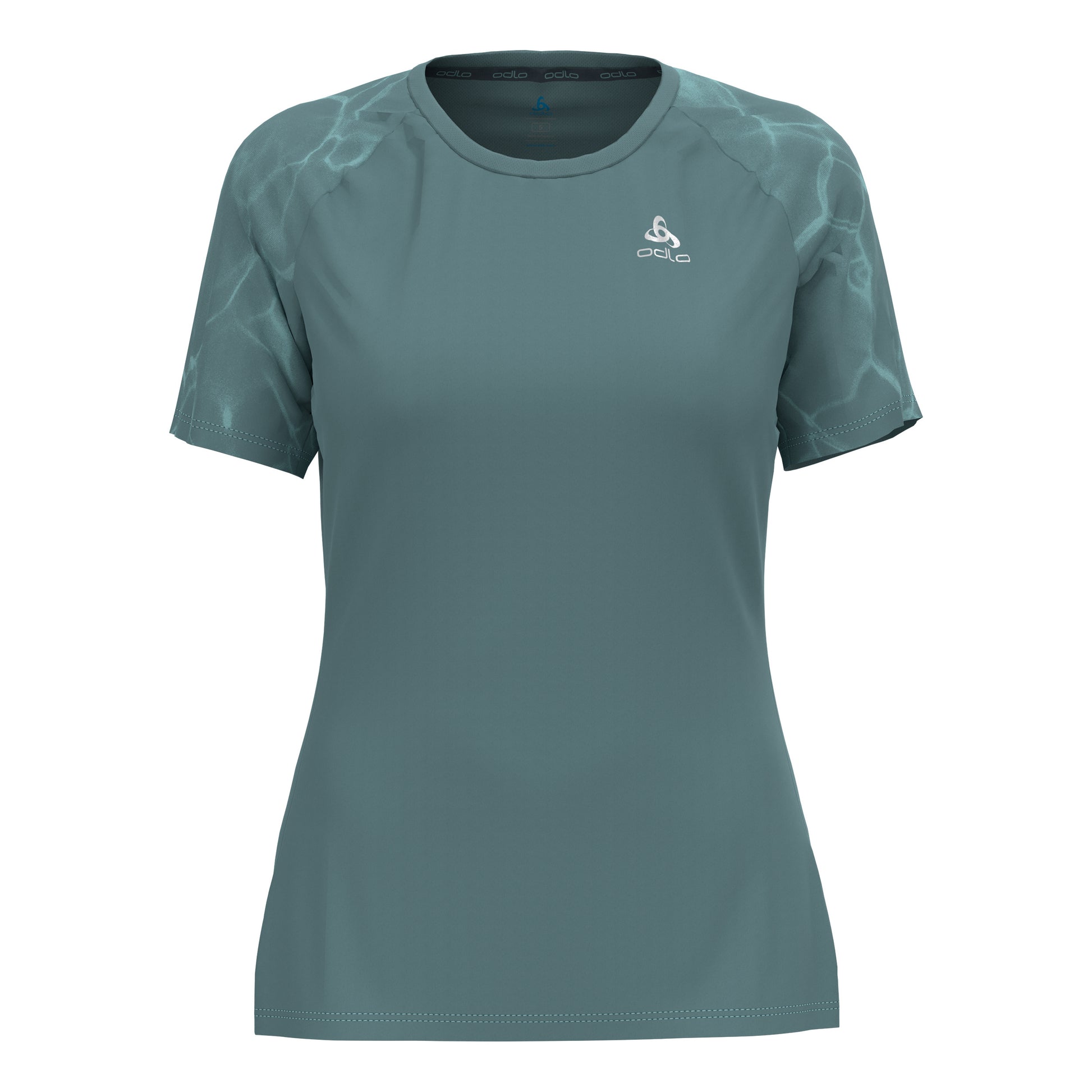 Odlo Essential Print Crew Neck Camicia da corsa Donna - grigio-blu,