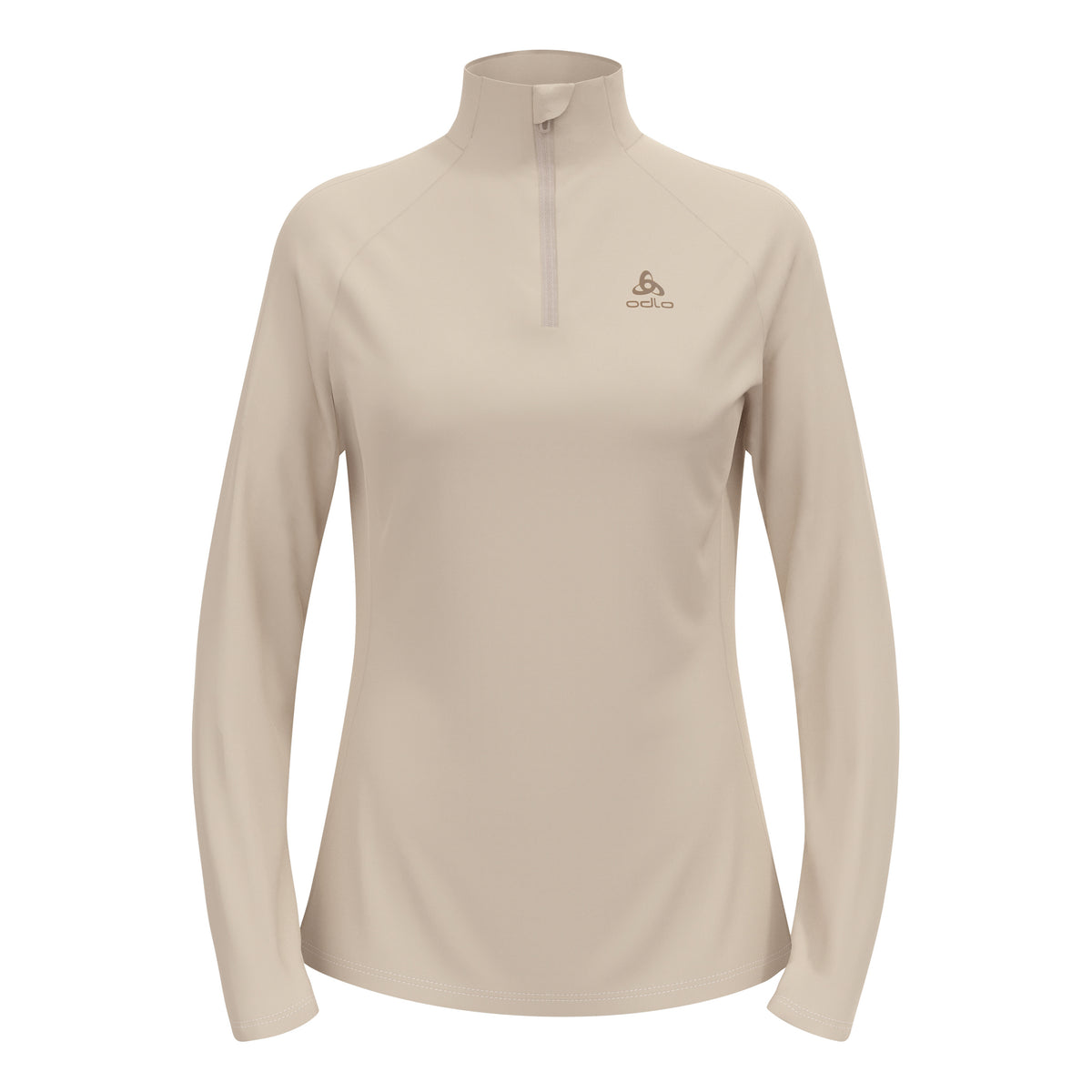 Odlo Essential Ceramiwarm Mid Layer 1/2 Zip Camicia Da Corsa Donna-Crema
