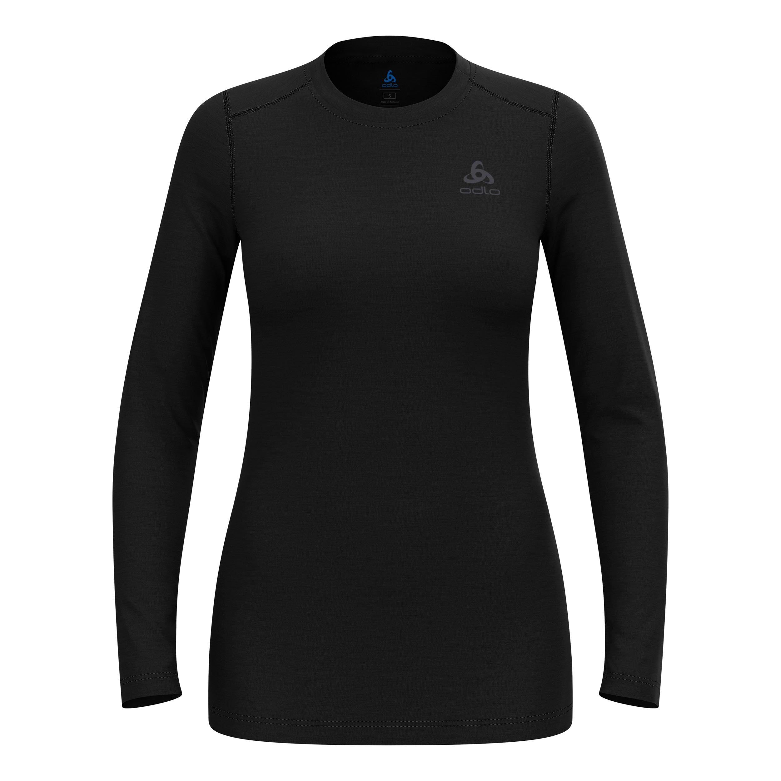 Odlo Merino 160Crew Manica Lunga Donna-Nero