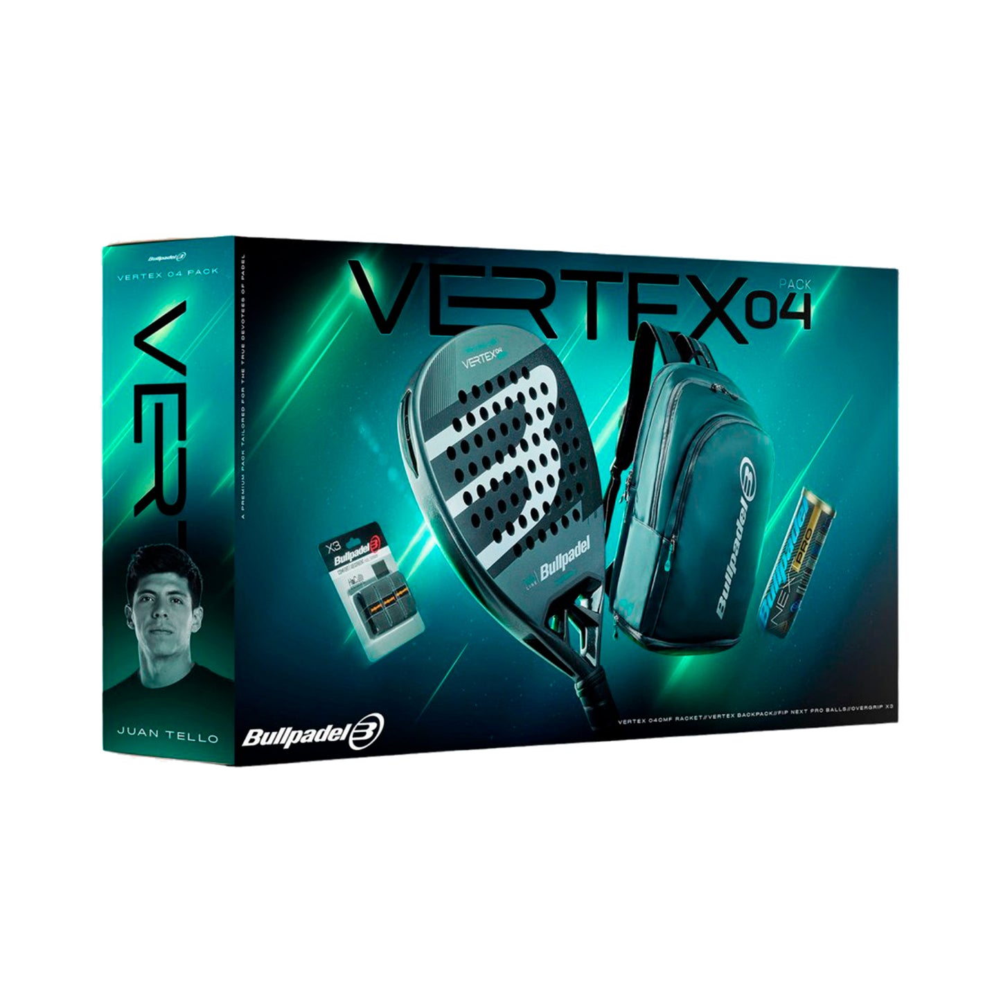 Bullpadel Vertex 04 Pack Man Confezione di racchette Padel In aggiunta zaino-nero