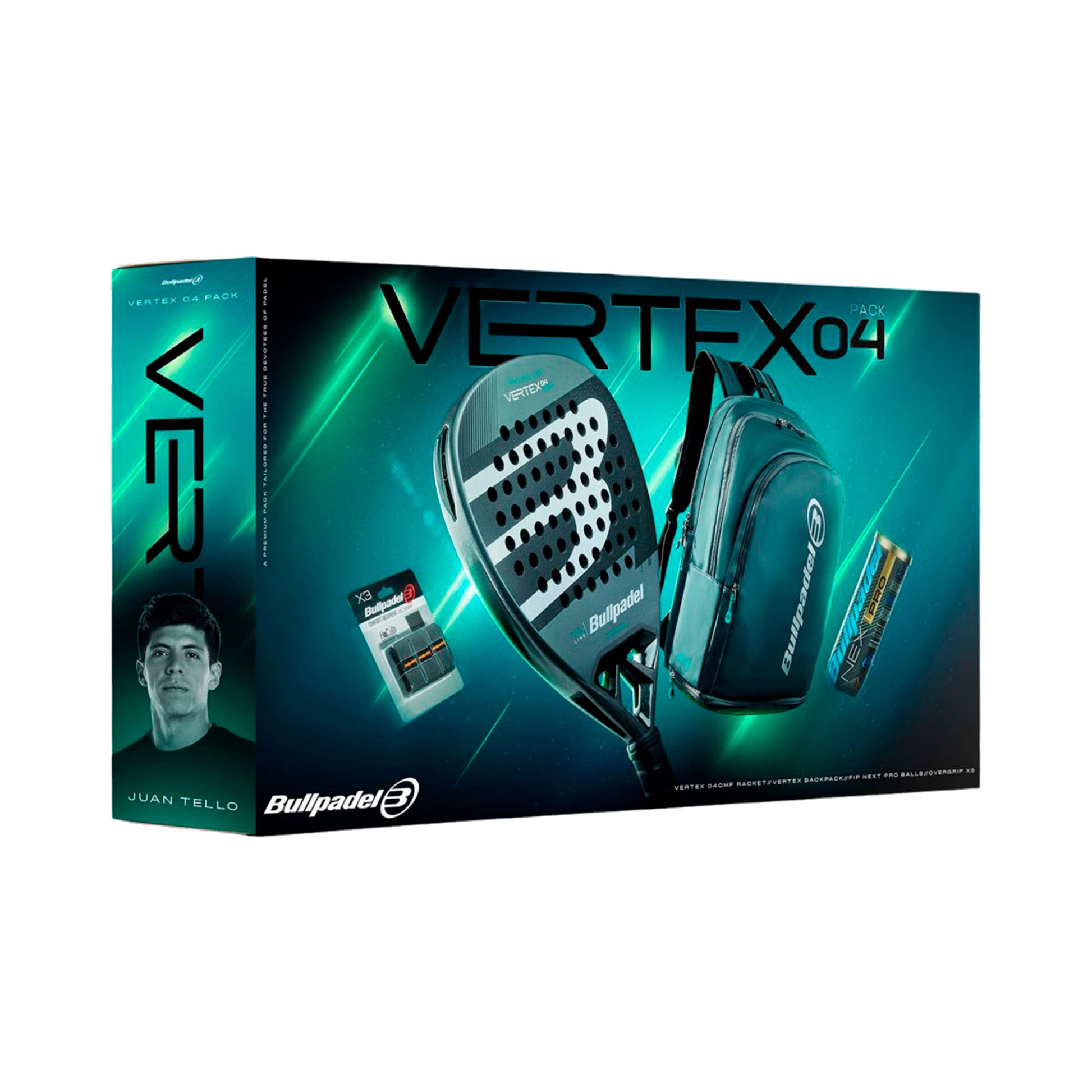 Bullpadel Vertex 04 Pack Man Confezione di racchette Padel In aggiunta zaino-nero