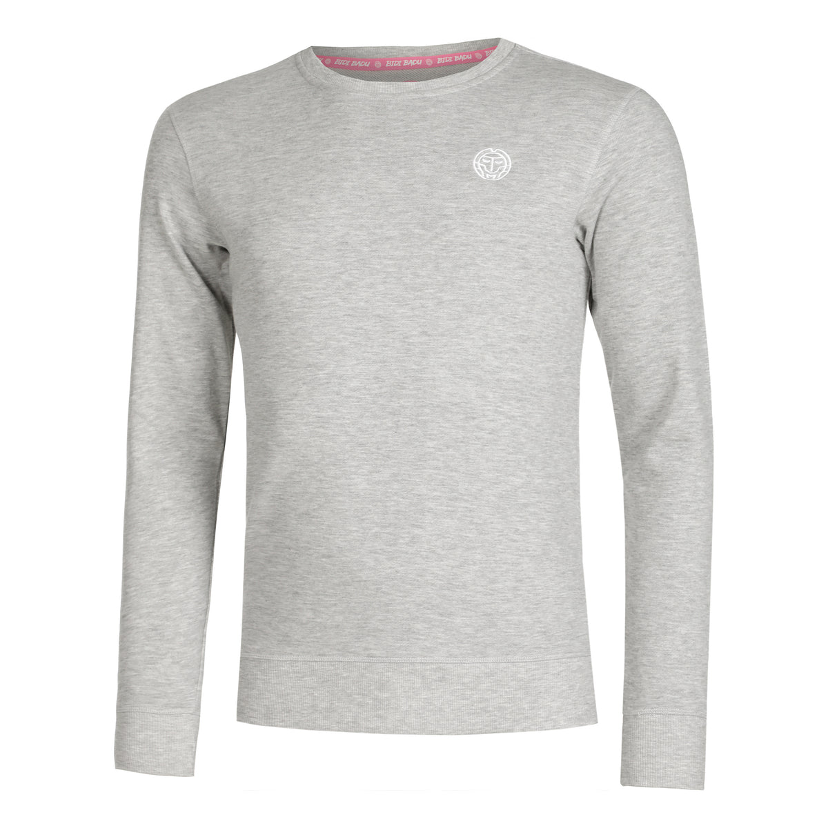 BIDI BADU Chaka Basic Crew Felpa Uomini - grigio chiaro, bianco