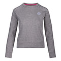 Mirella Basic Crew Felpa Donna-Grigio Chiaro,Bianco