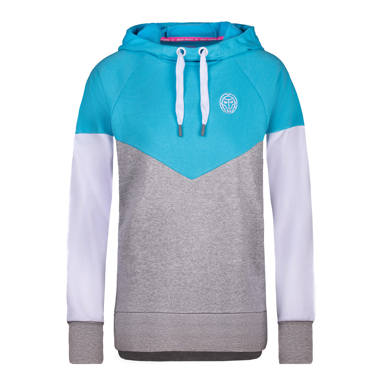 BIDI BADU Flavia Felpa Con Cappuccio Donna-Blu Chiaro,Grigio Chiaro