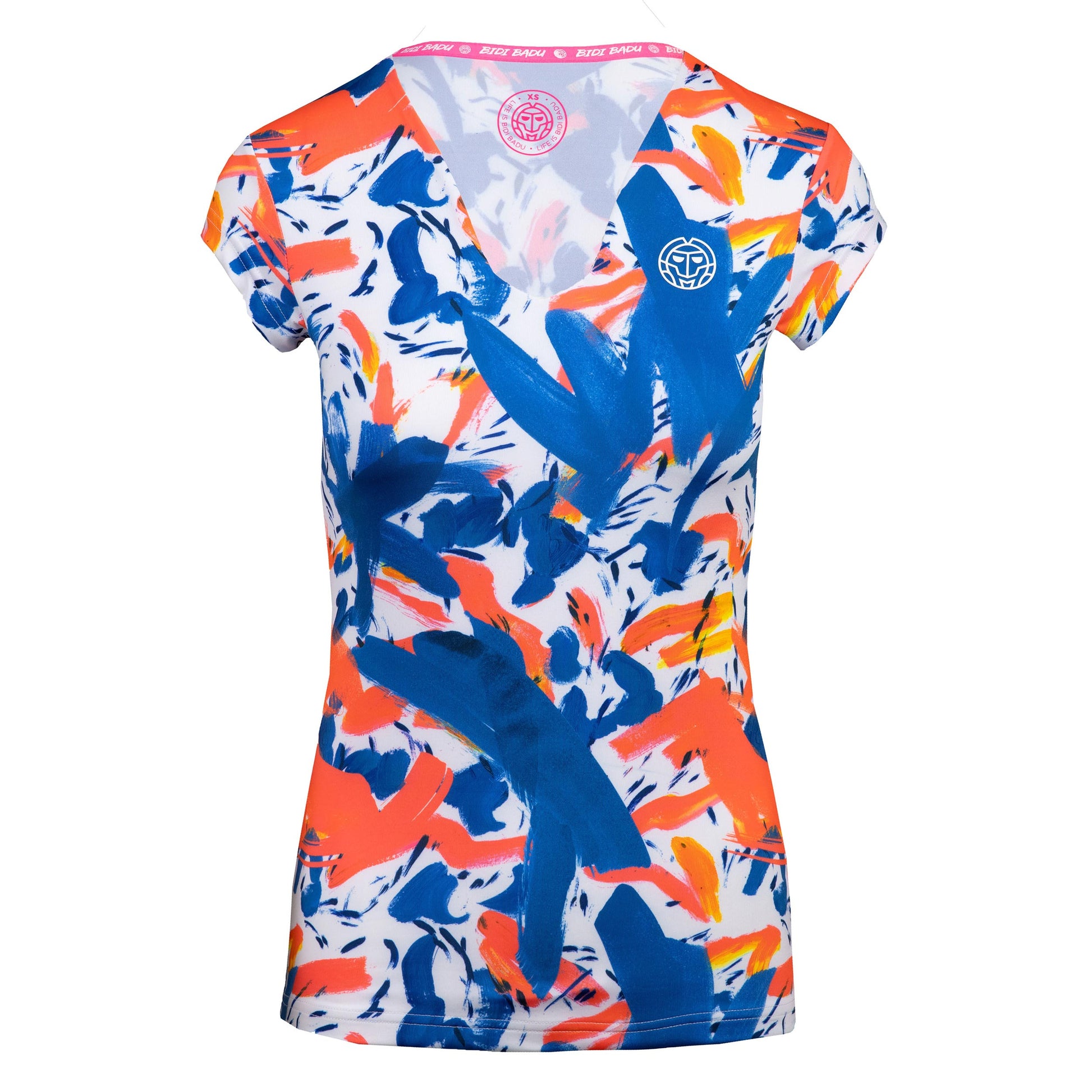 BIDI BADU Bella 2.0 Tech V-Neck Maglietta Donna-Blu Scuro,Multicolore
