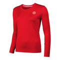 Pia Tech Roundneck Manica lunga Donna - rosso,