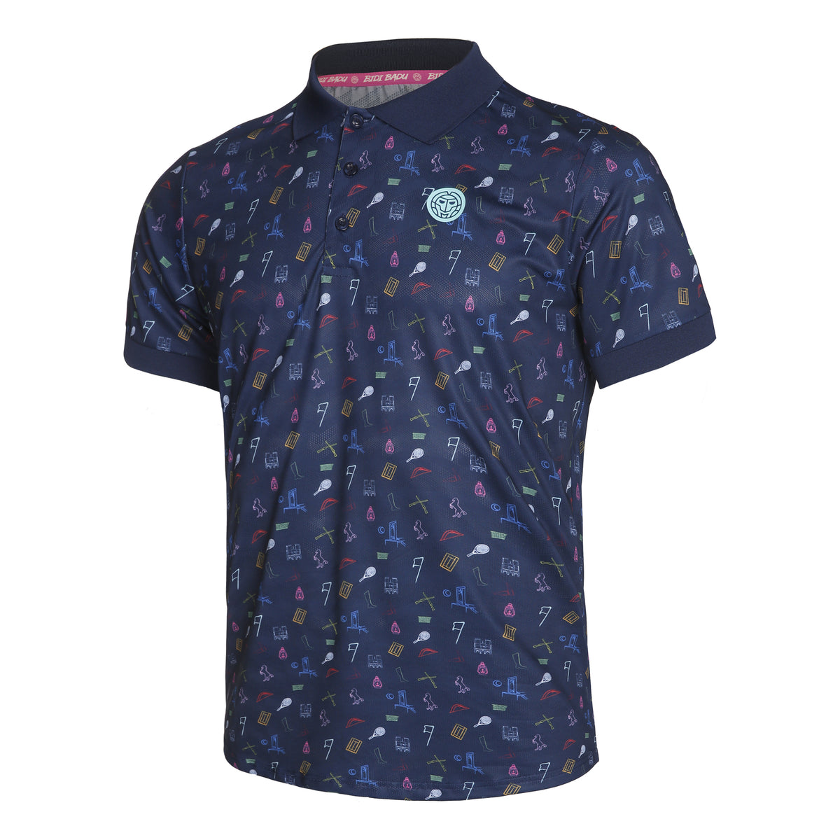 BIDI BADU Idir Tech Polo Uomini - blu scuro, multicolore