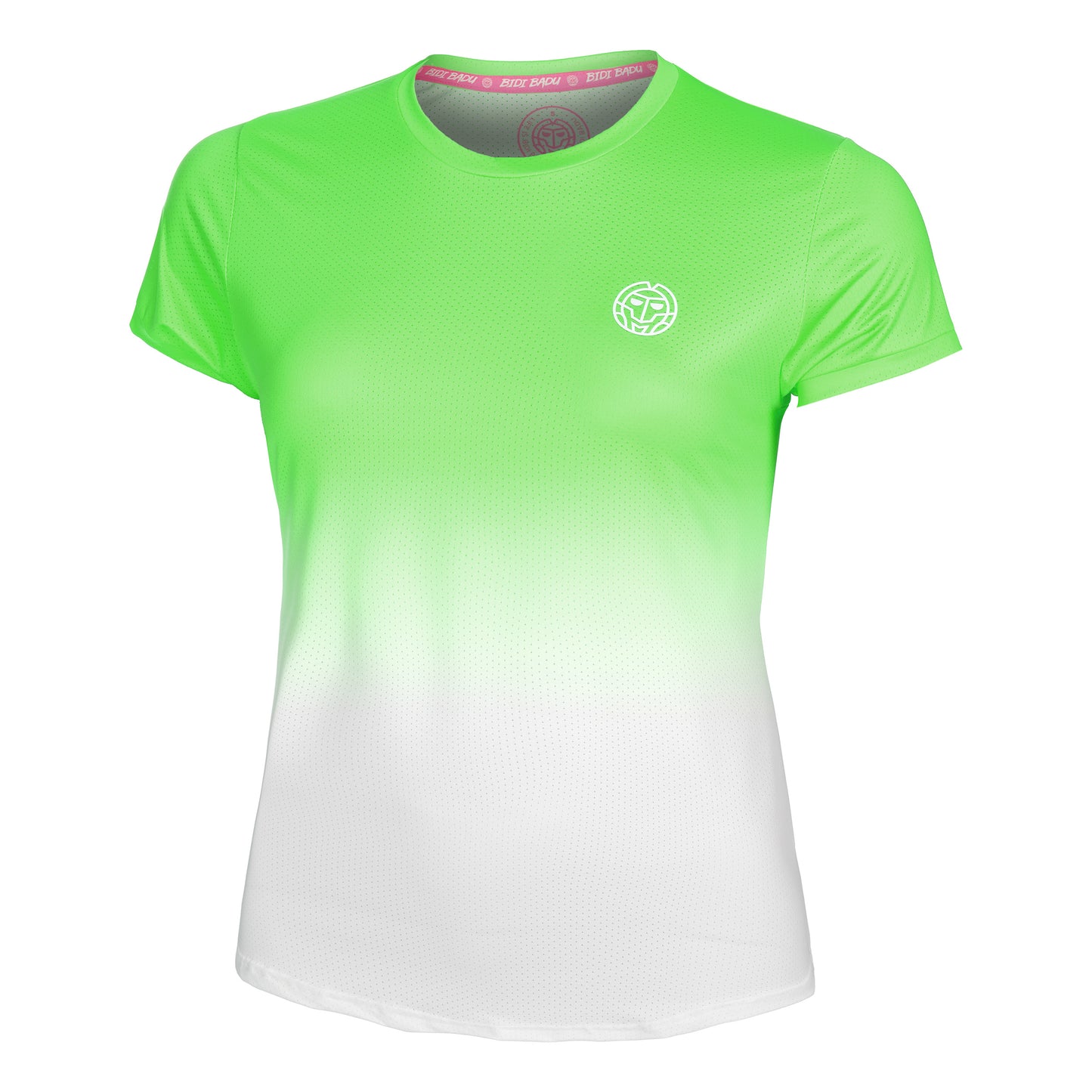 BIDI BADU Crew Gradiant Maglietta Donna-Verde Neon,Bianco