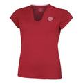Crew V-Neck Maglietta Donna - rosso scuro,