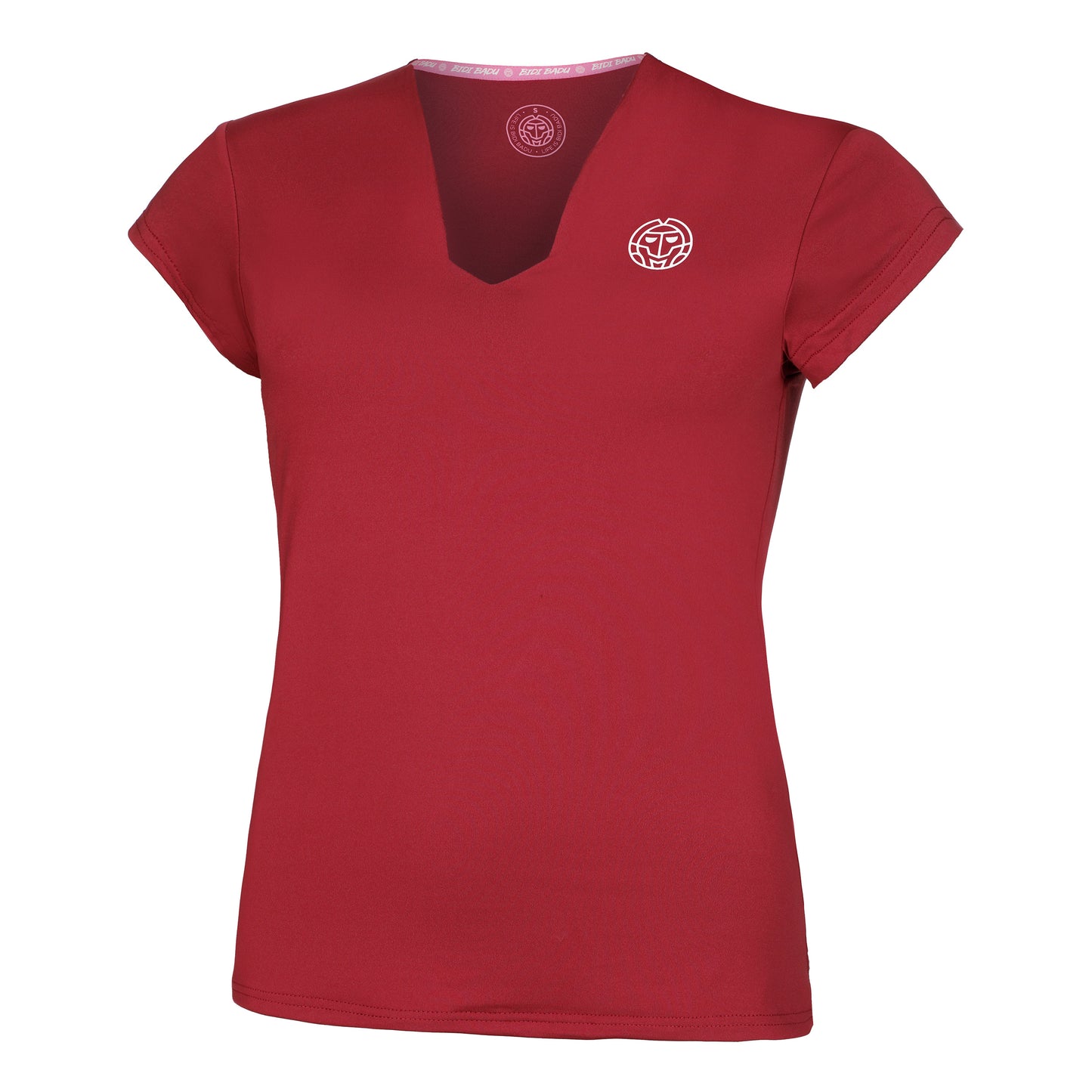 BIDI BADU Crew V-Neck Maglietta Donna - rosso scuro,