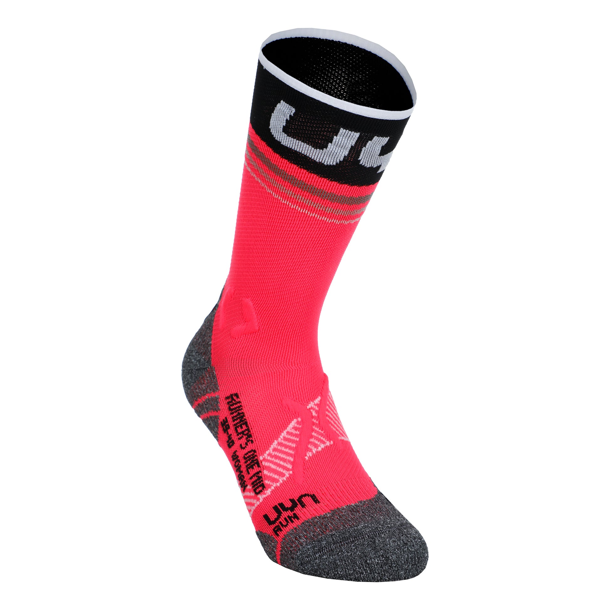 UYN Runner'S One Mid Calze Da Corsa Donna-Rosa,Nero